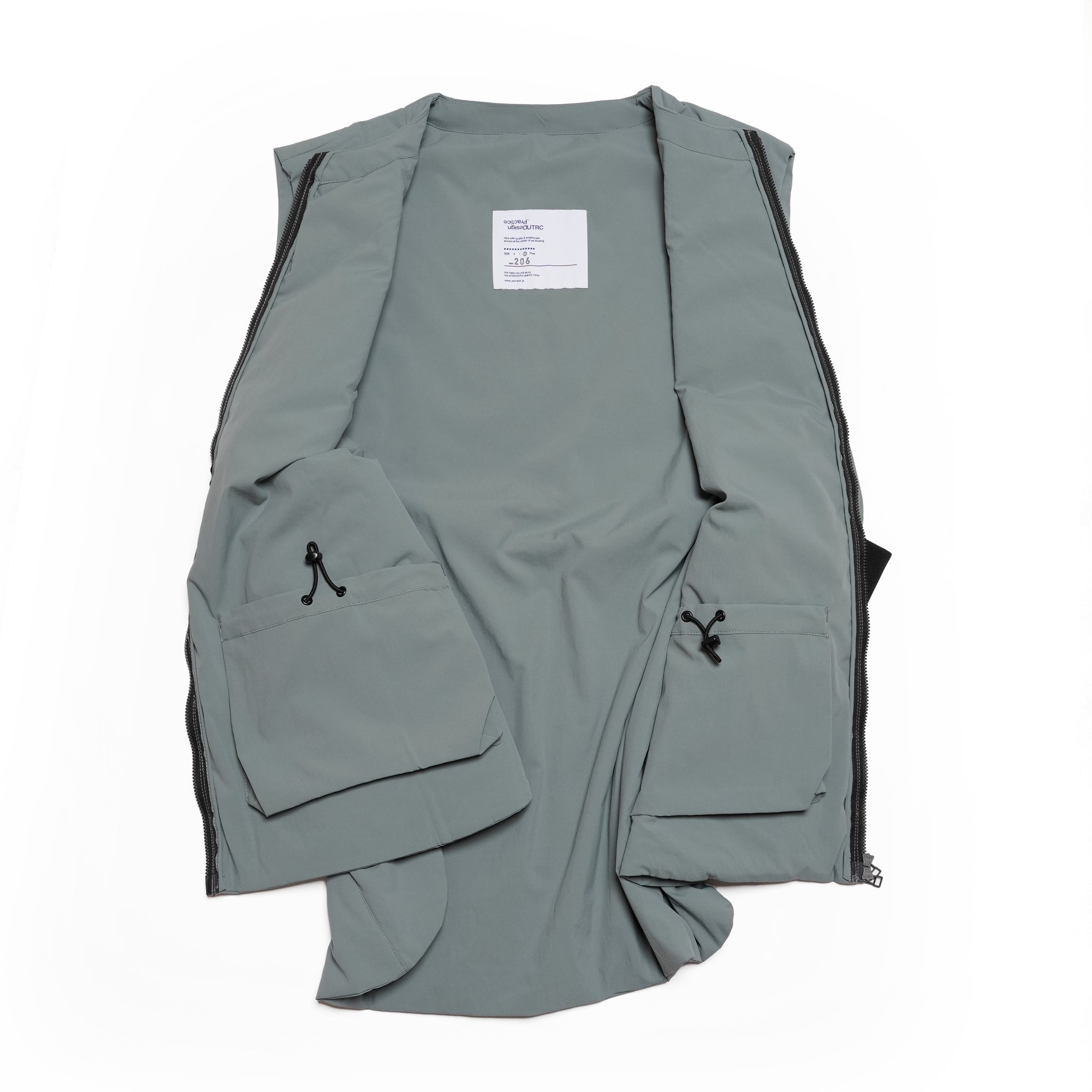 ジッパーベスト | Color_Color: Sage | No__206_color: sage【UNTRACE_アントレース】