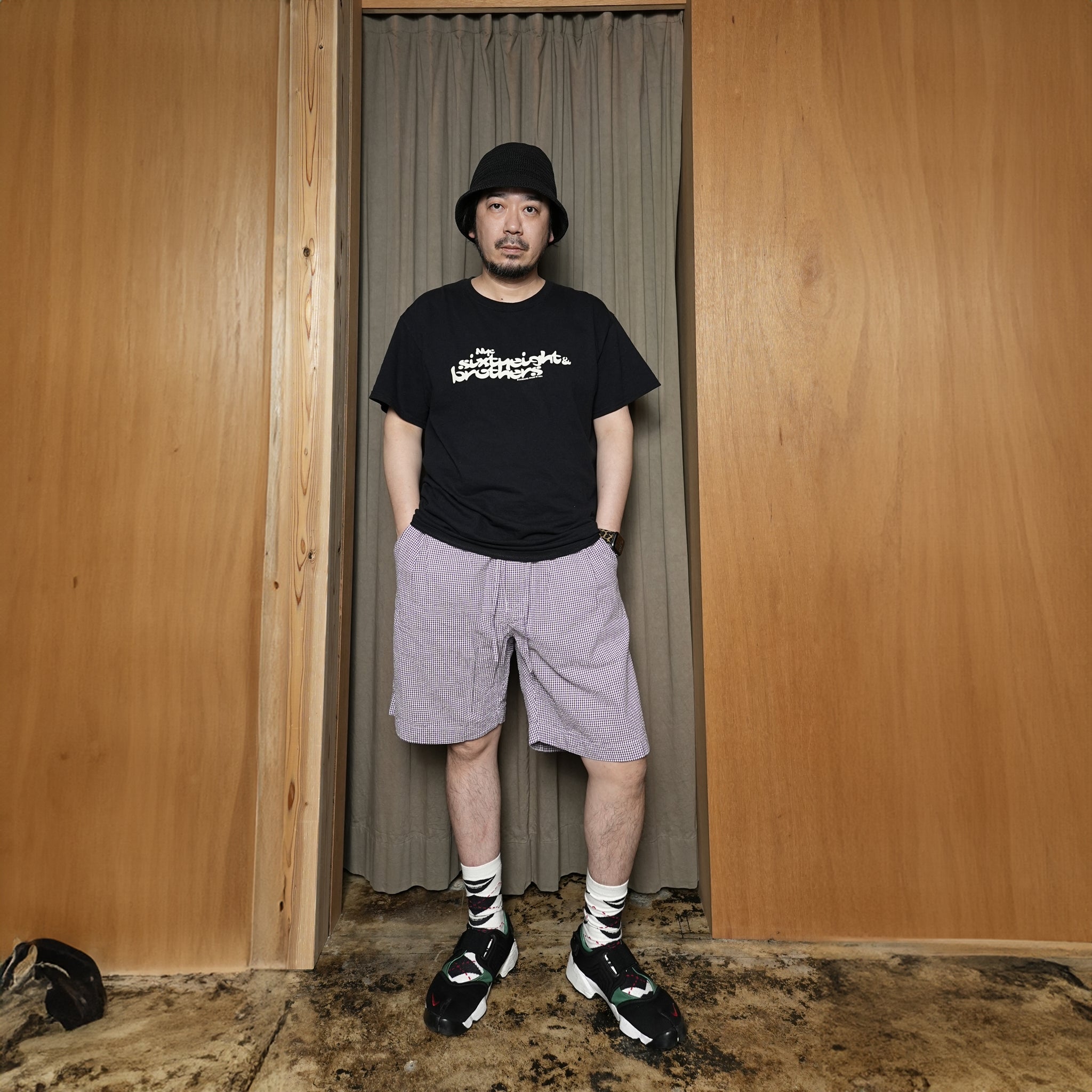 BES-03_A | BAGS EASY SHORT PANTS-SOCCER GINGHAM | Color:Purple【CATTA_カッタ】