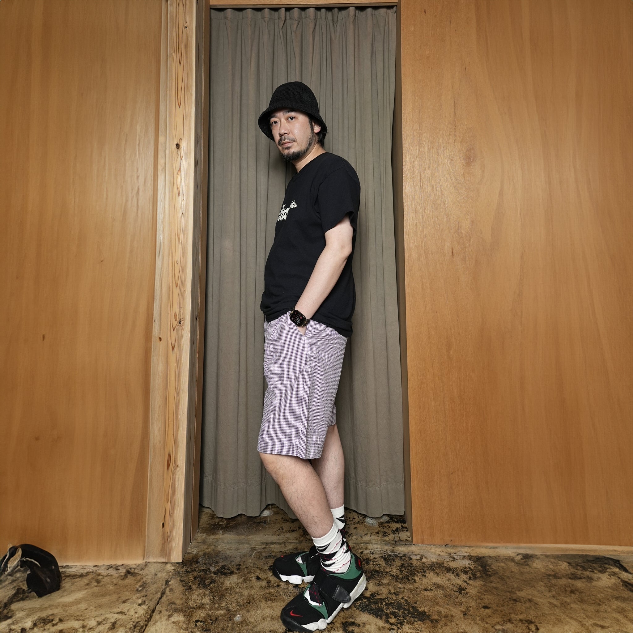 BES-03_A | BAGS EASY SHORT PANTS-SOCCER GINGHAM | Color:Purple【CATTA_カッタ】