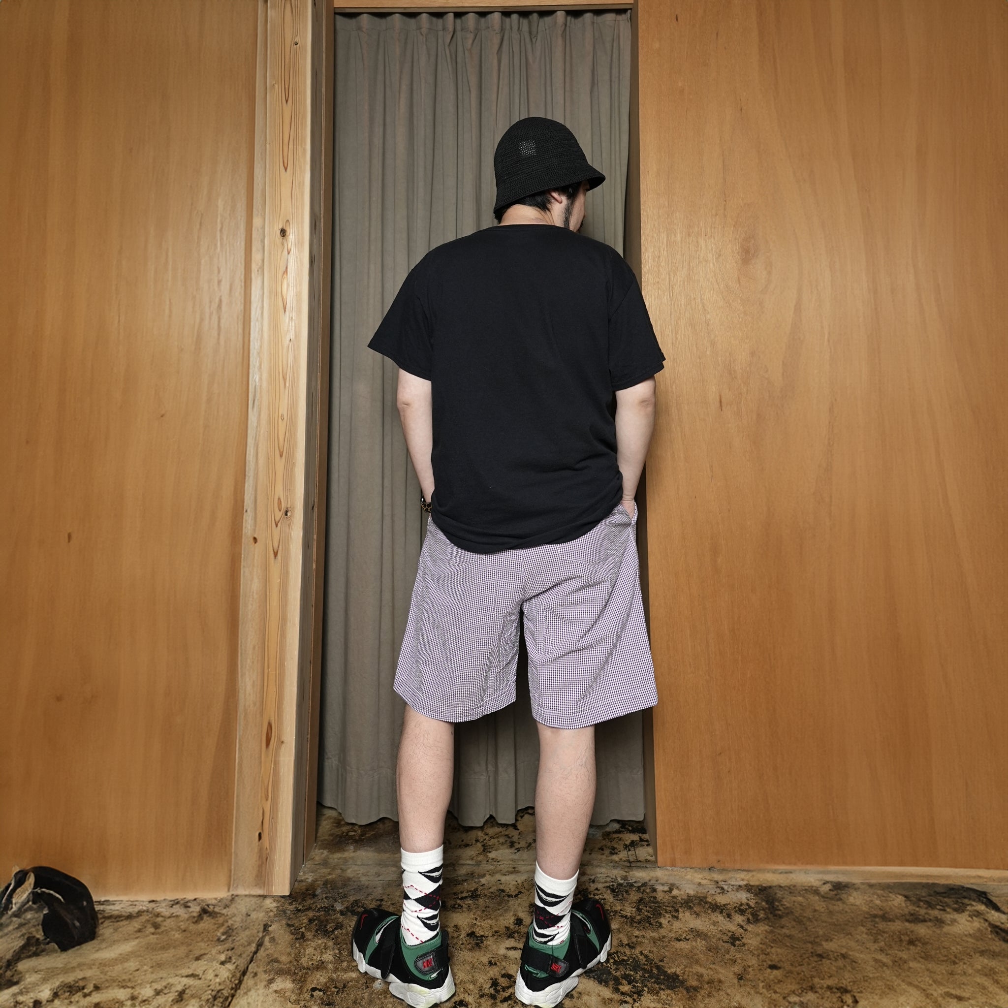 BES-03_A | BAGS EASY SHORT PANTS-SOCCER GINGHAM | Color:Purple【CATTA_カッタ】