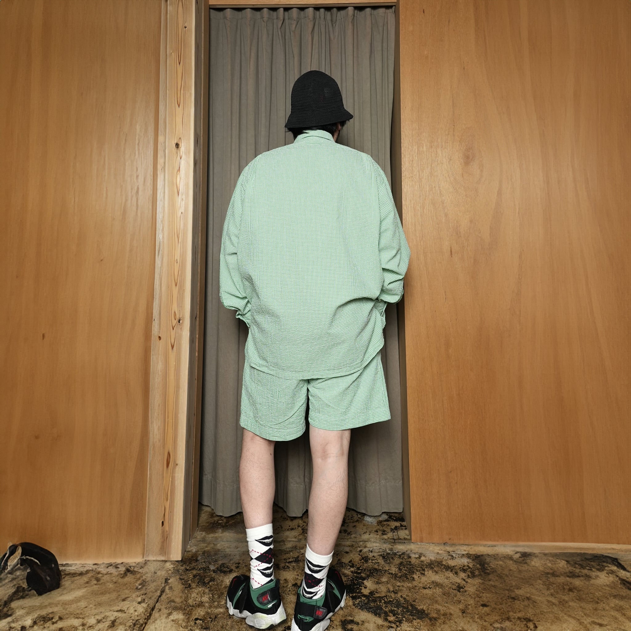 BES-03_B | BAGS EASY SHORT PANTS-SOCCER GINGHAM | Color:Green【CATTA_カッタ】