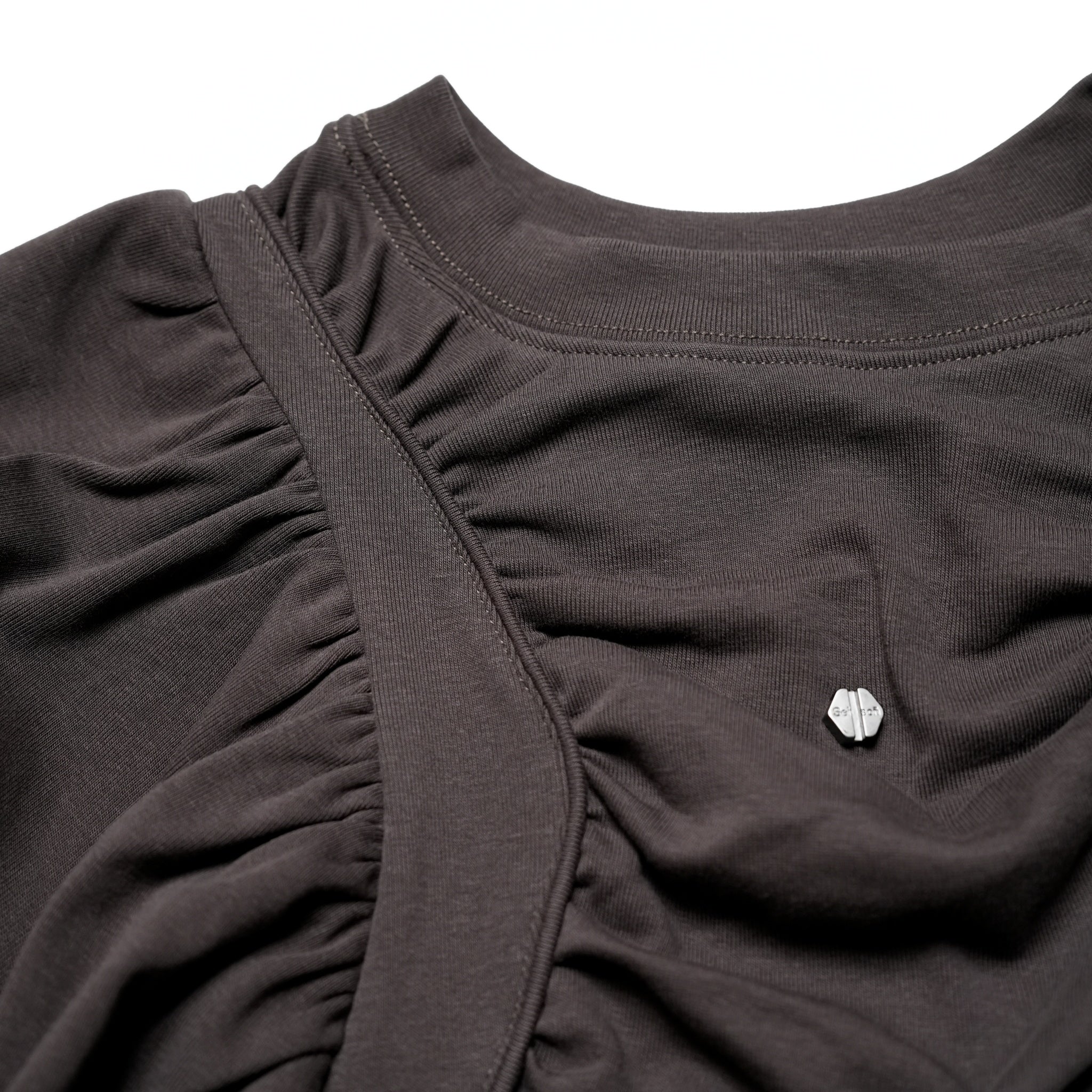 SNS24-T09 | Seivson 2024SS Cyber Girl Futuristic Drawstring Sports Top - Dark Gray【SEIVSON_セイブソン】【archive】