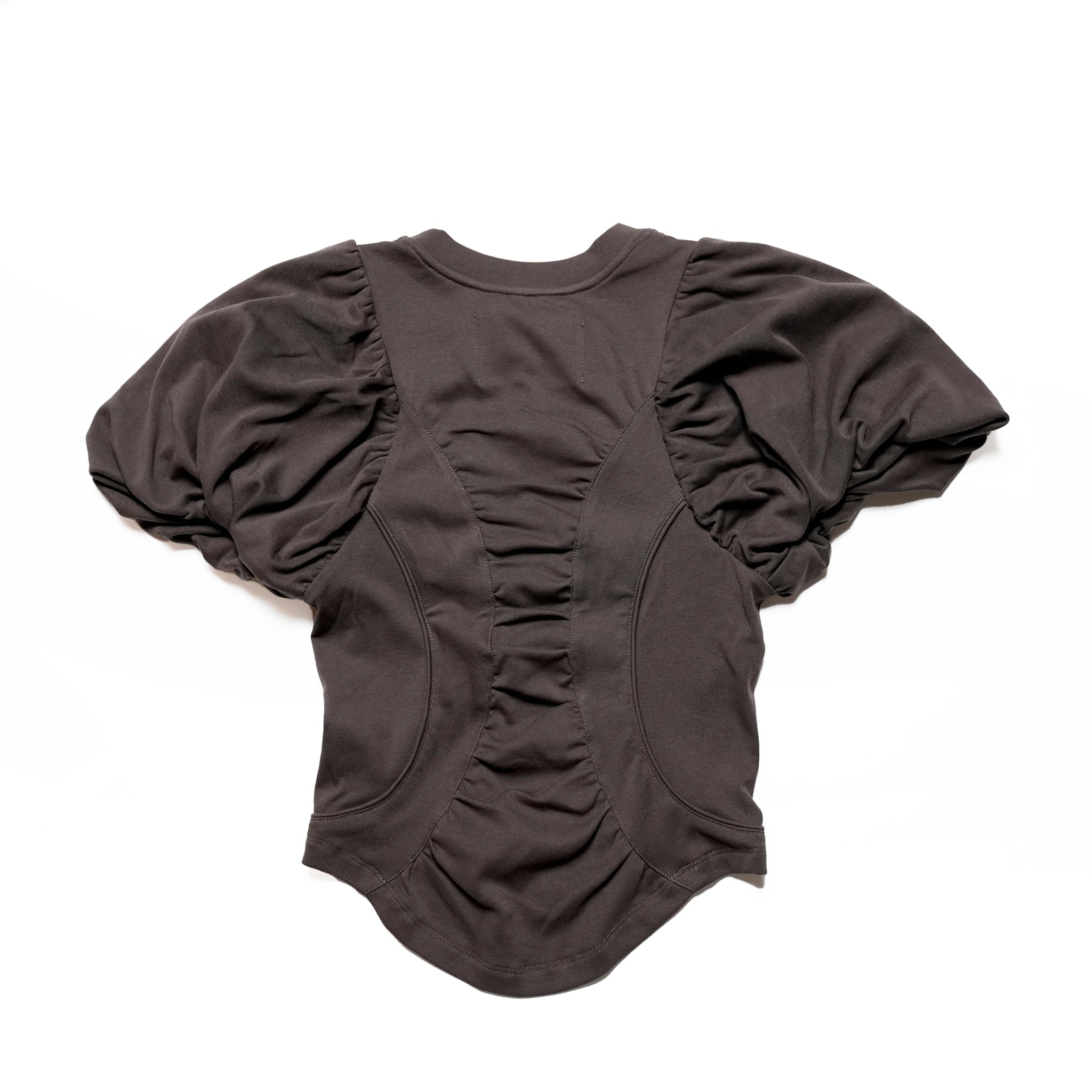 SNS24-T09 | Seivson 2024SS Cyber Girl Futuristic Drawstring Sports Top - Dark Gray【SEIVSON_セイブソン】【archive】