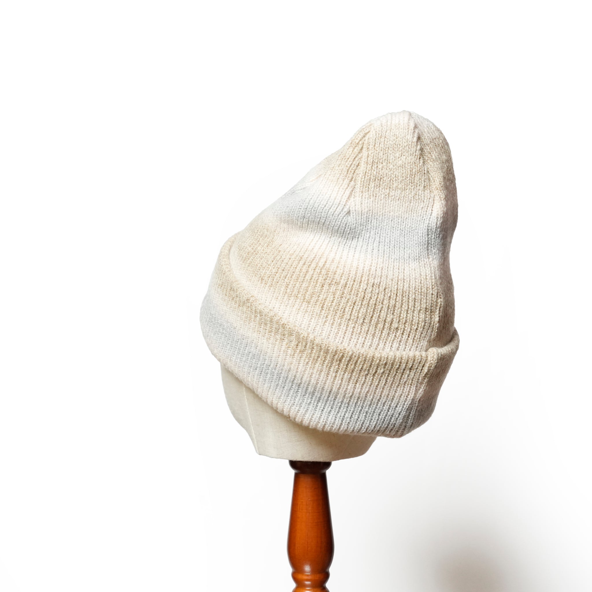 Reversible Ombre Border Knit Cap | Color_Beige / Brown / Pink / Gray | No_rl-25-029w【RACAL_ラカル】【ネコポス選択可能】