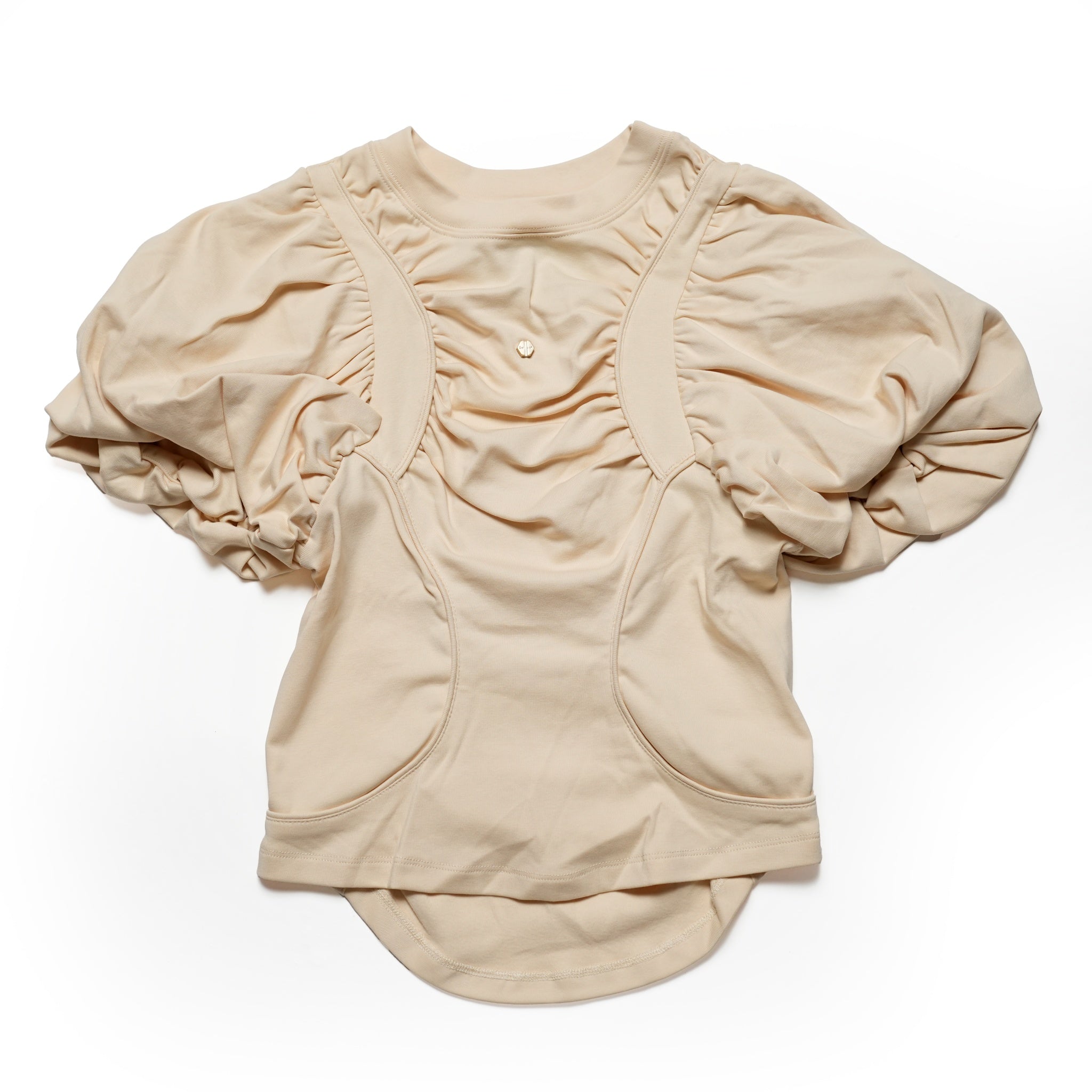 SNS24-T09 | Seivson 2024SS Cyber Girl Futuristic Drawstring Sports Top - Khaki【SEIVSON_セイブソン】【archive】