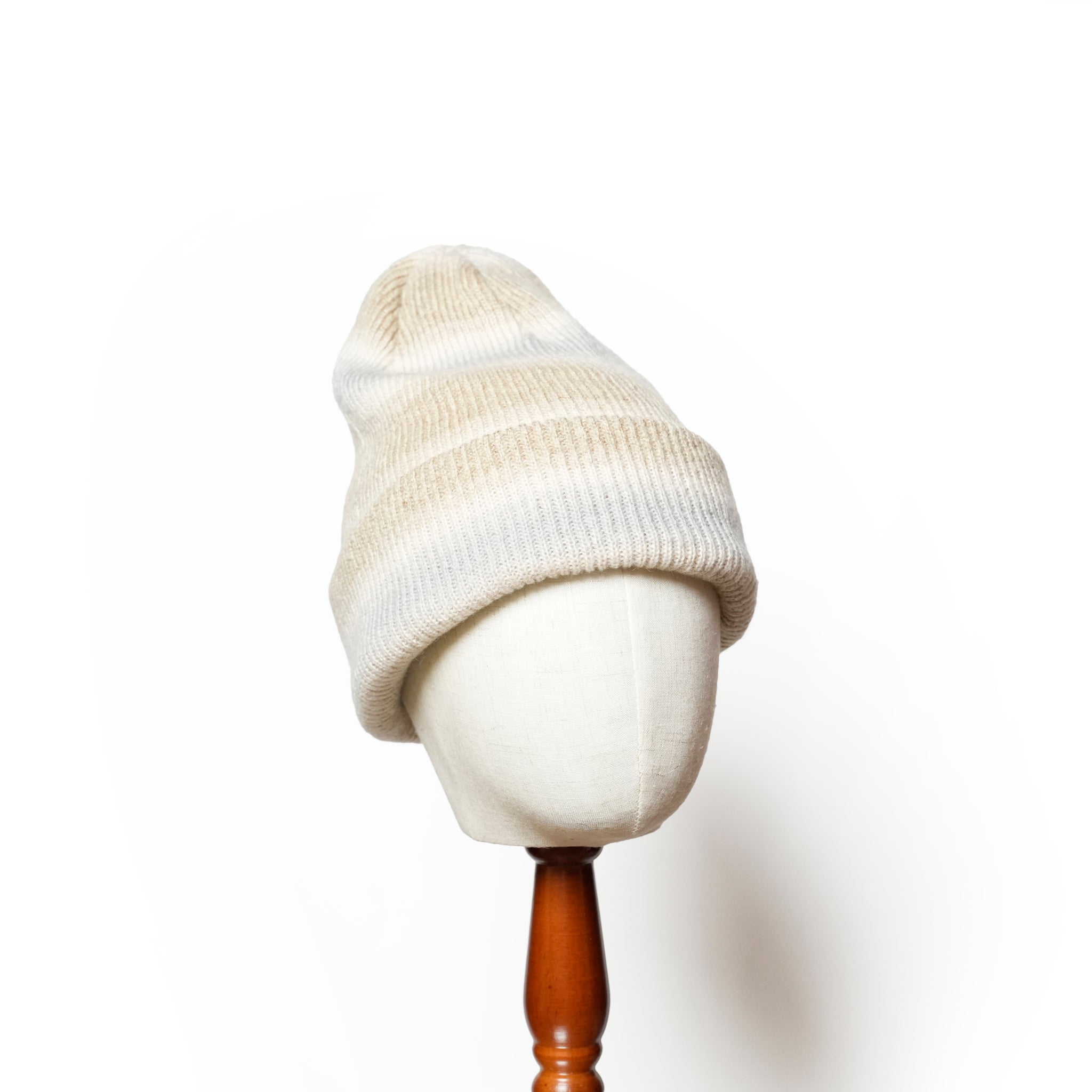 Reversible Ombre Border Knit Cap | Color_Beige / Brown / Pink / Gray | No_rl-25-029w【RACAL_ラカル】【ネコポス選択可能】