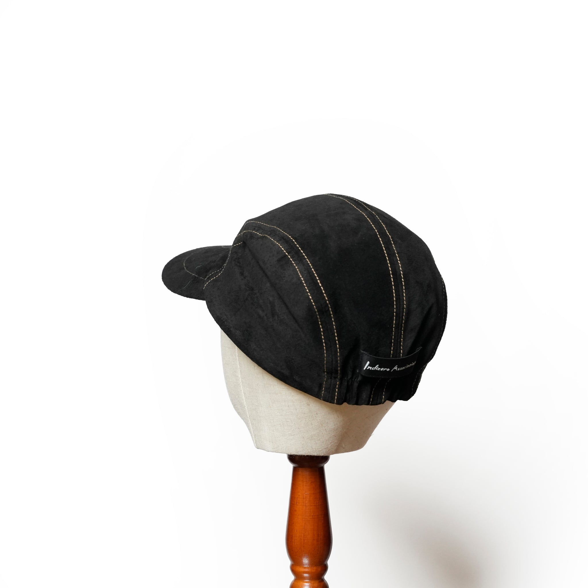Leather Jet Cap | Color_Beige / Black | No_ia-25-129【INDIETRO ASSOCIATION_インディエトロアソシエーション】