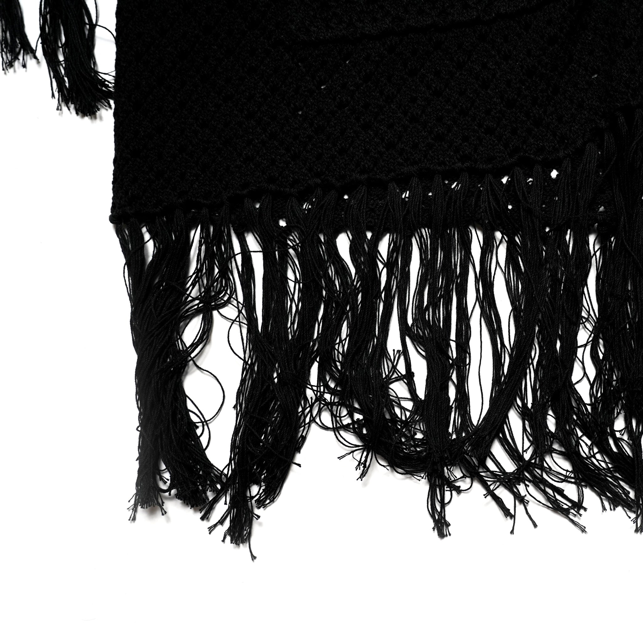 Fringe Cotton Knit Shirt フリンジコットンニットシャツ | Color:Black / Natural / Amethyst / Cosmos | Size:Short/Medium【AMBERGLEAM_アンバーグリーム】| 1185141313