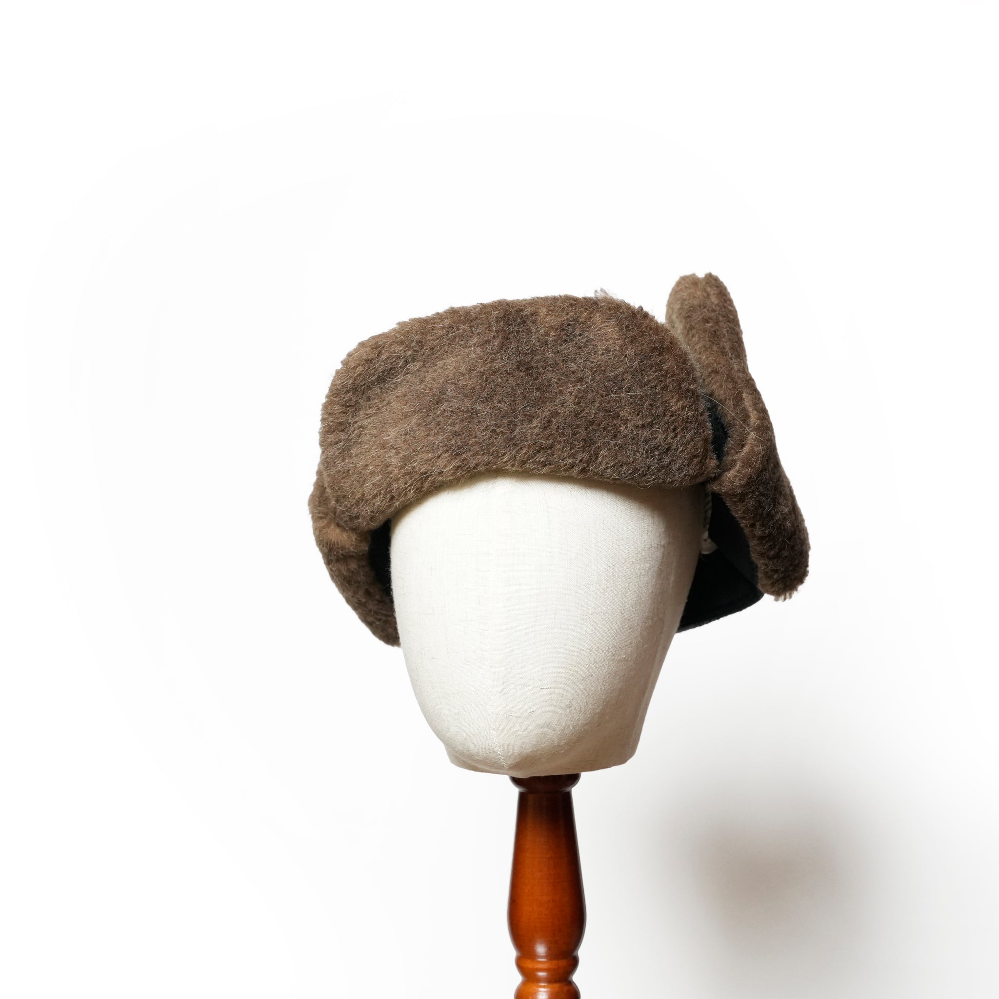 FRINGE WOOL CHECK RUSSIAN CAP | Color_Beige | No_sf25aw-23_beige【STOF_ストフ】