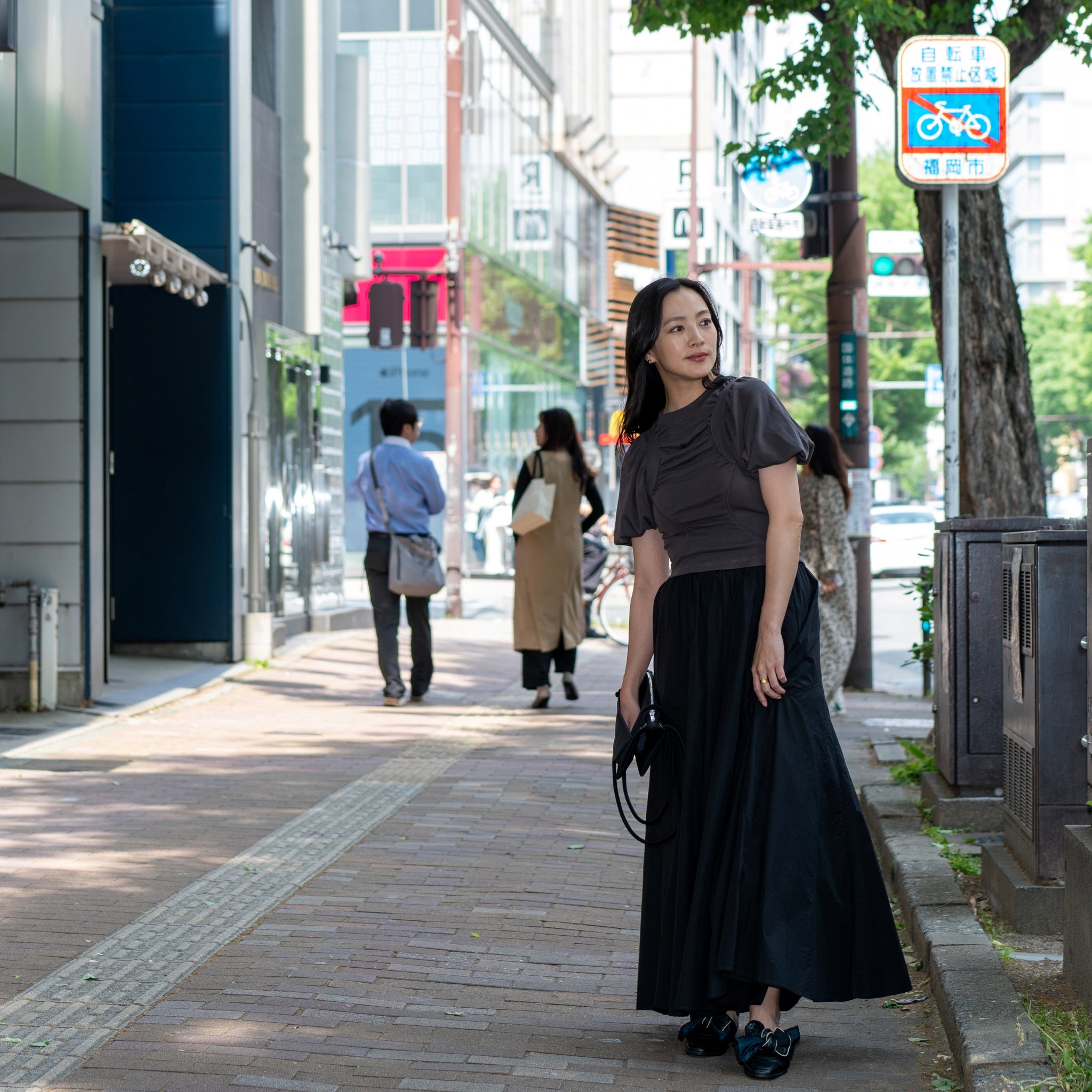 SNS24-T09 | Seivson 2024SS Cyber Girl Futuristic Drawstring Sports Top - Dark Gray【SEIVSON_セイブソン】【archive】