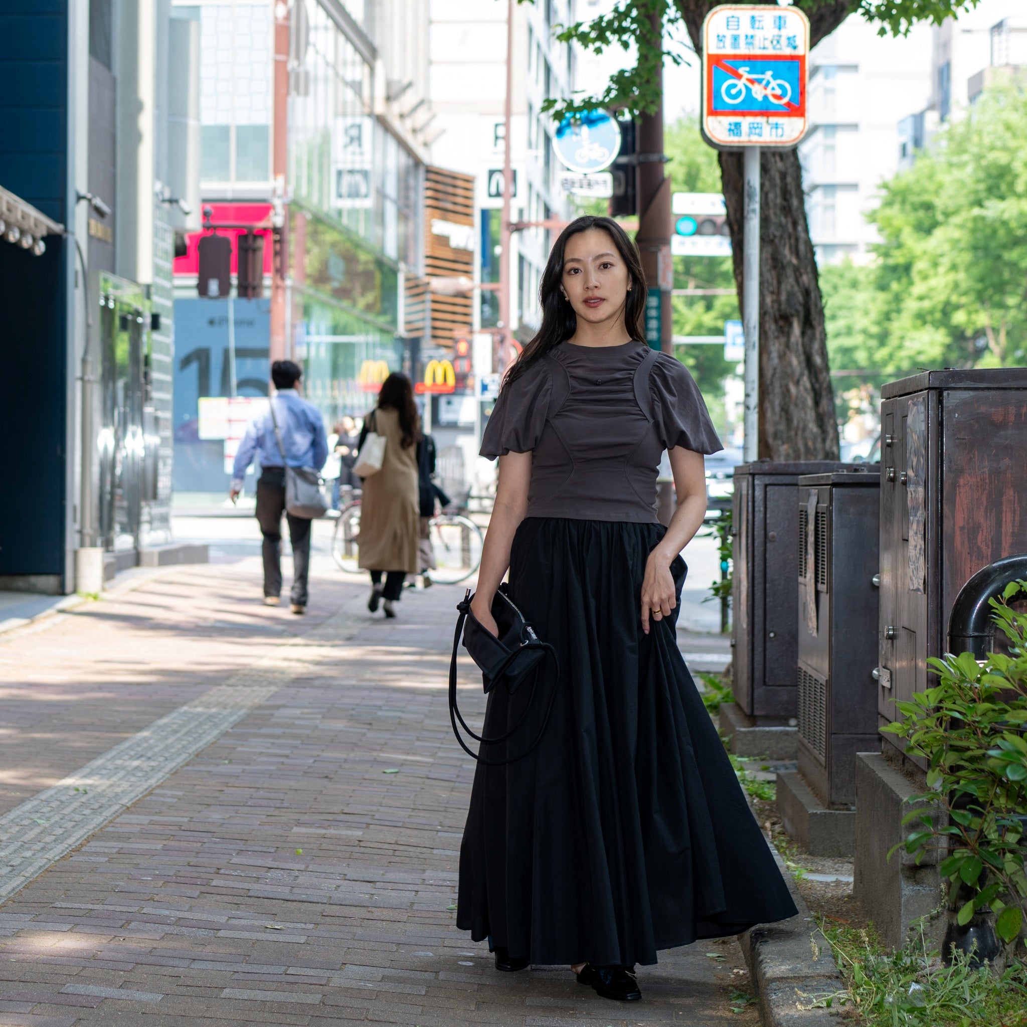 SNS24-T09 | Seivson 2024SS Cyber Girl Futuristic Drawstring Sports Top - Dark Gray【SEIVSON_セイブソン】【archive】