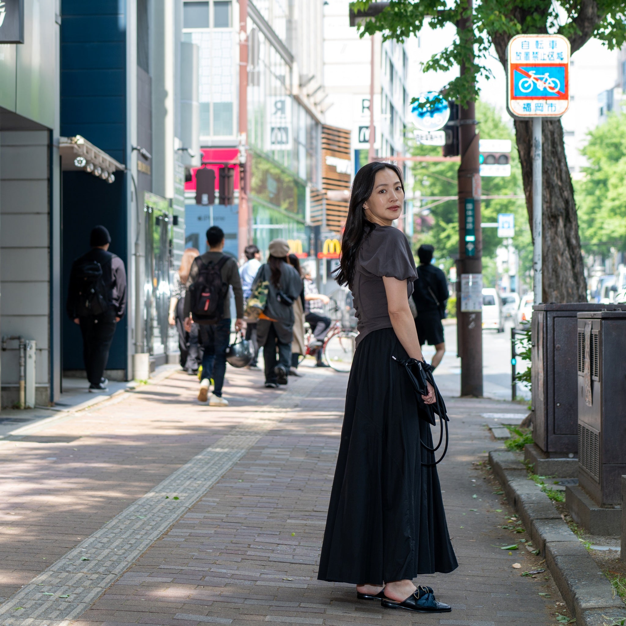 SNS24-T09 | Seivson 2024SS Cyber Girl Futuristic Drawstring Sports Top - Dark Gray【SEIVSON_セイブソン】【archive】