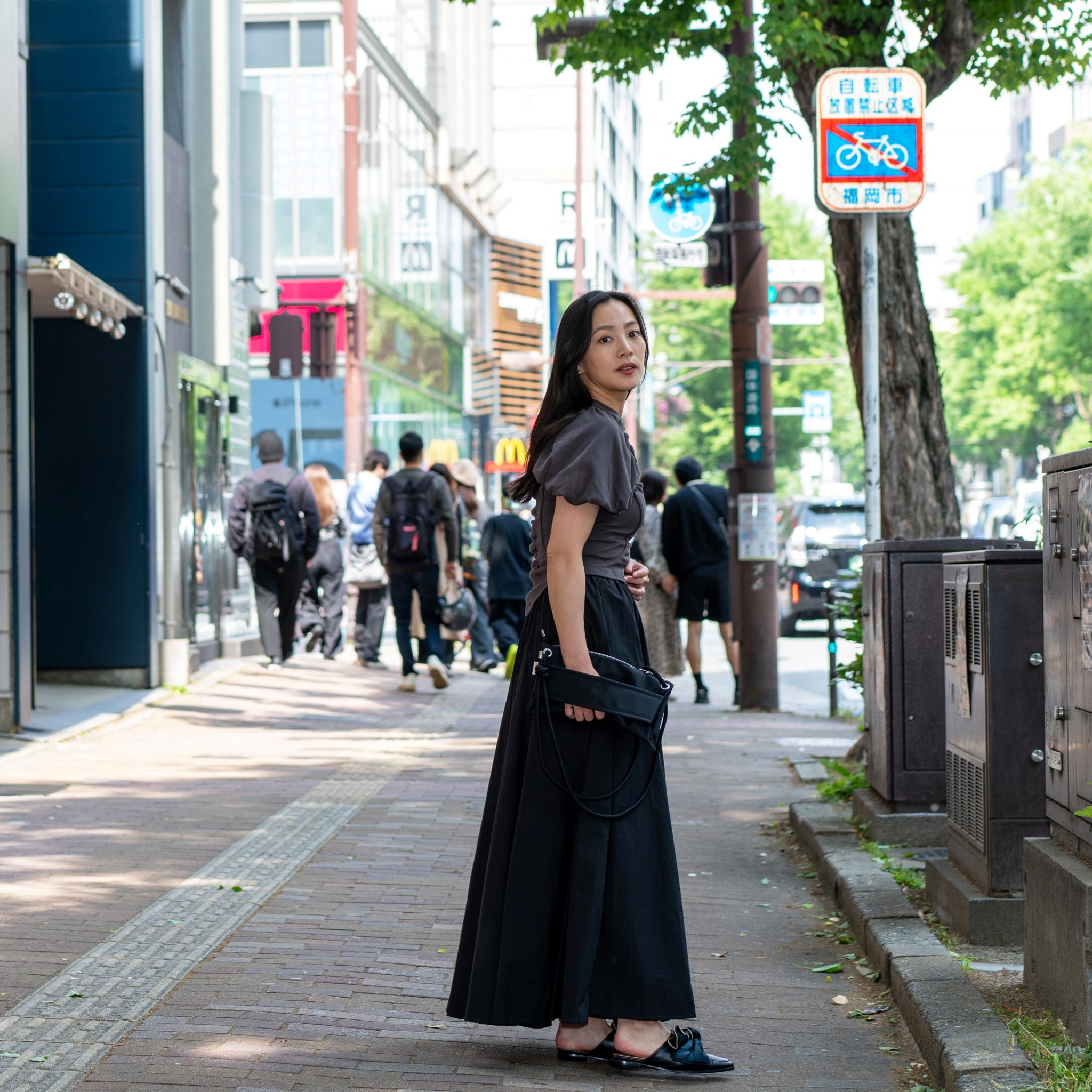 SNS24-T09 | Seivson 2024SS Cyber Girl Futuristic Drawstring Sports Top - Dark Gray【SEIVSON_セイブソン】【archive】