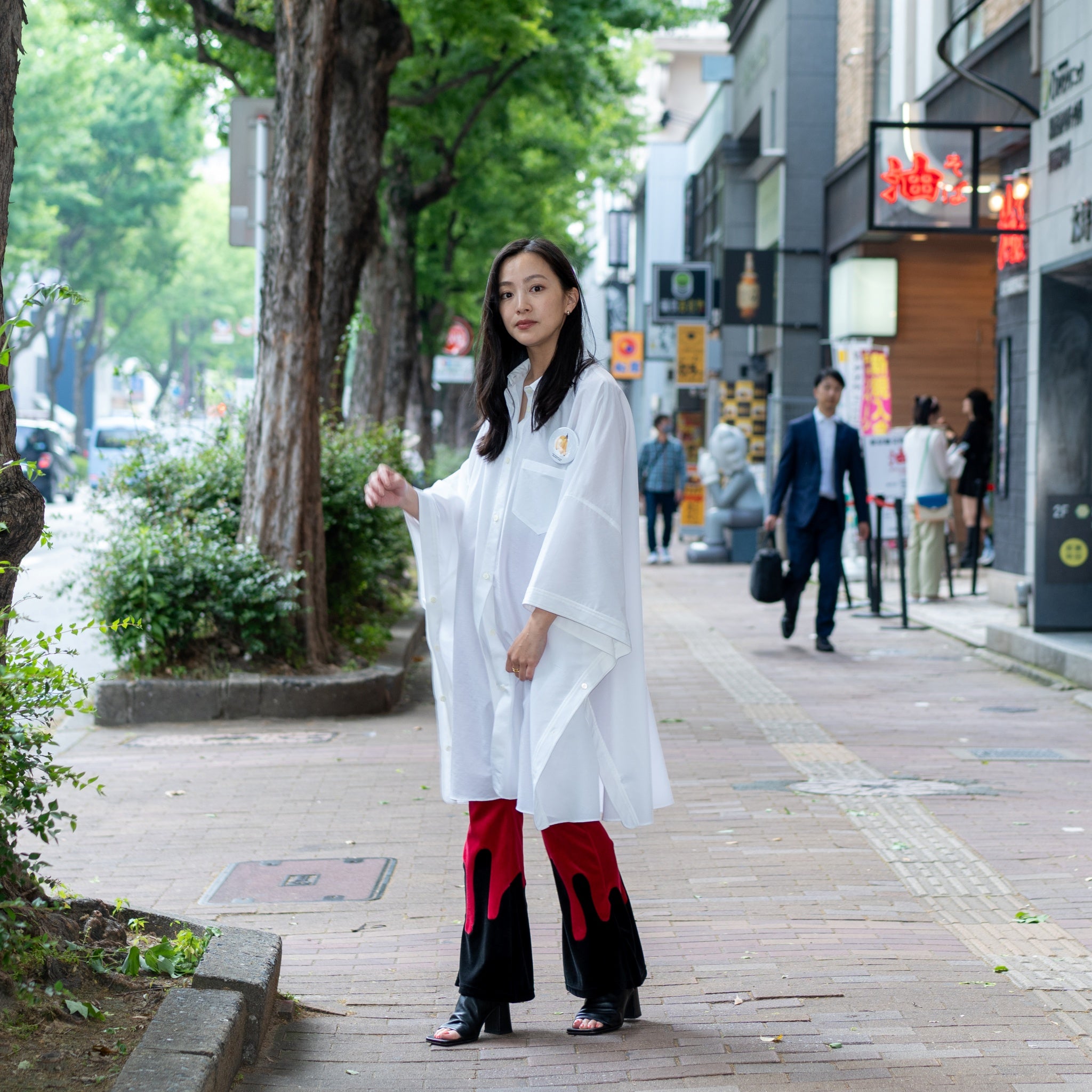 Packable Circle Poncho Shirt – White | NEYVOR