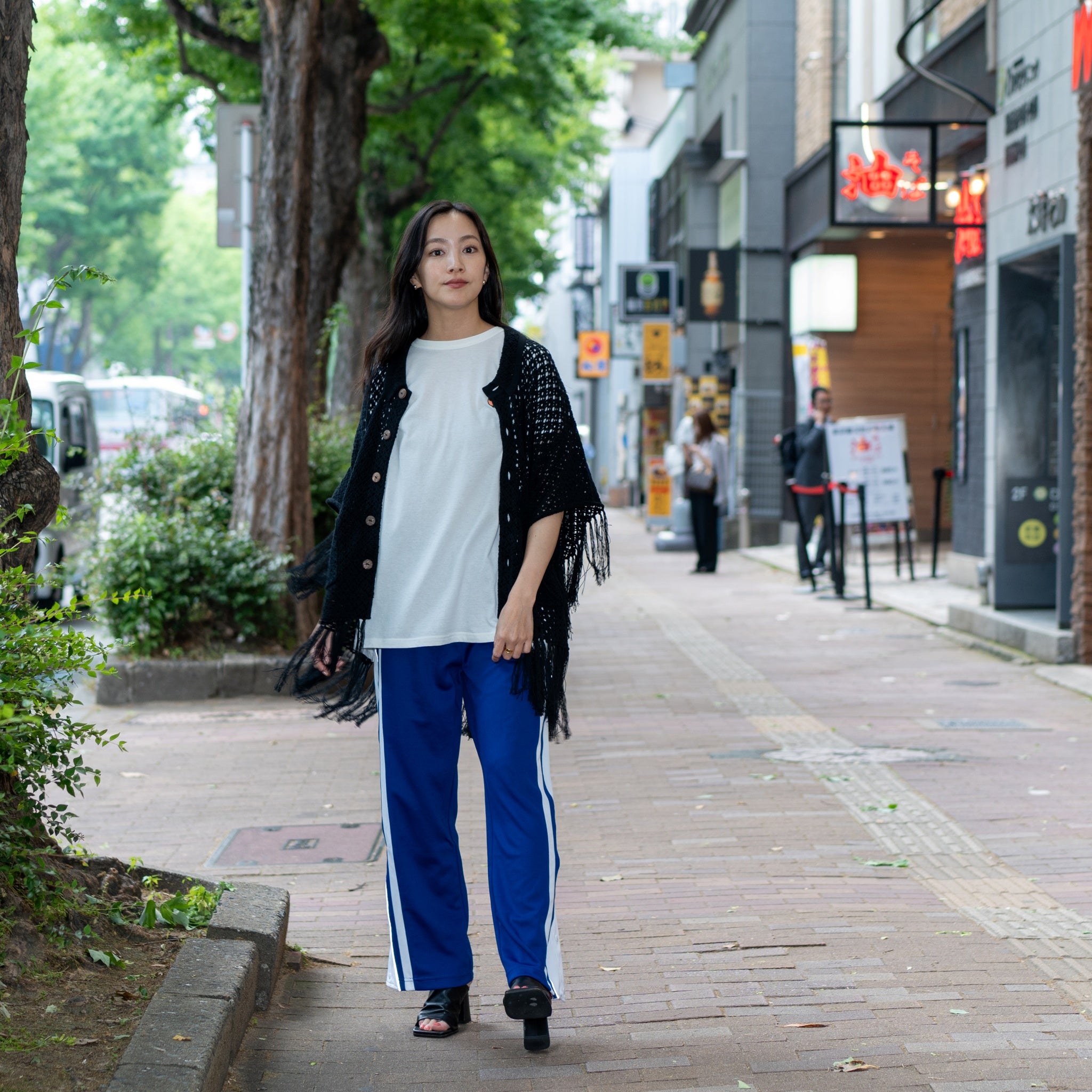 Fringe Cotton Knit Shirt フリンジコットンニットシャツ | Color:Black / Natural / Amethyst / Cosmos | Size:Short/Medium【AMBERGLEAM_アンバーグリーム】| 1185141313