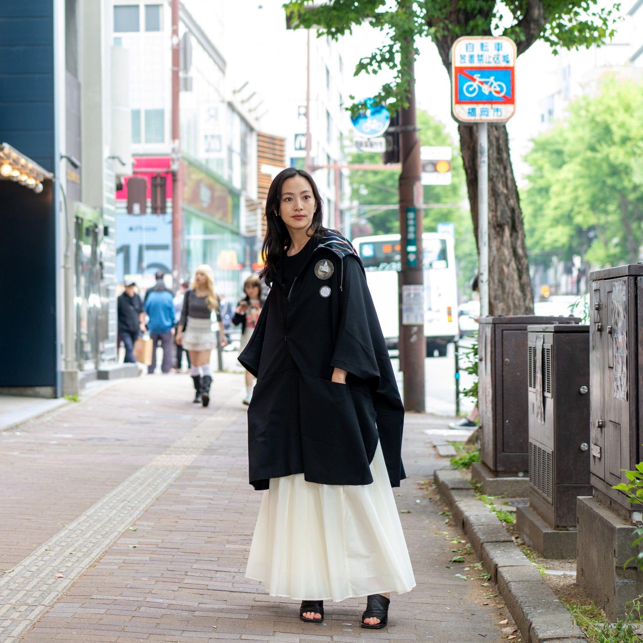 SF24SS-14B | Reflax(R) Happi Poncho Hoodie | Color:Black【STOF_ストフ】【archive】