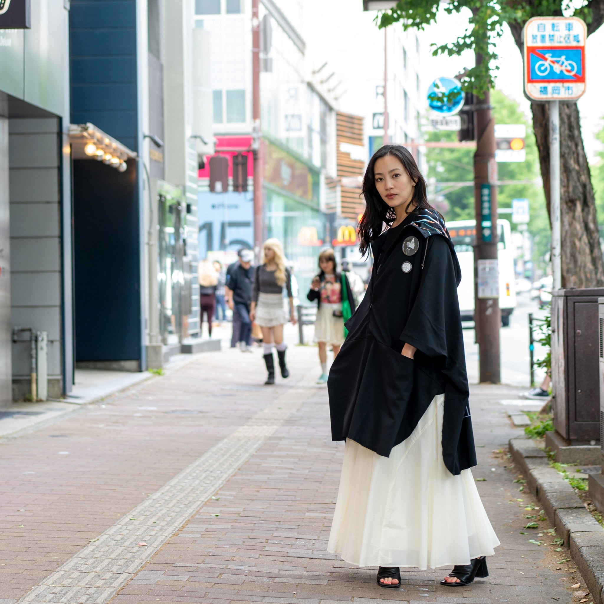 SF24SS-14B | Reflax(R) Happi Poncho Hoodie | Color:Black【STOF_ストフ】【archive】