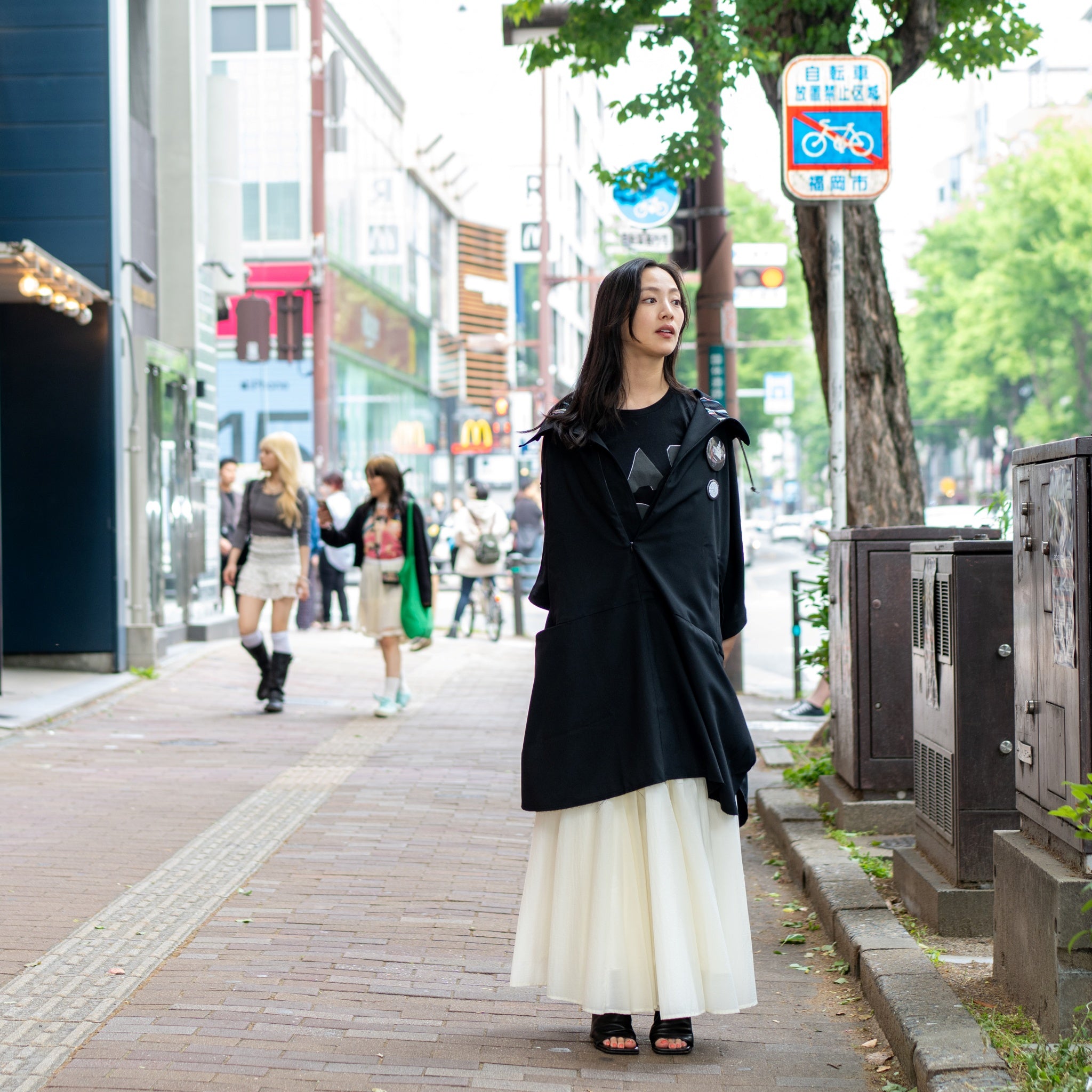 SF24SS-14B | Reflax(R) Happi Poncho Hoodie | Color:Black【STOF_ストフ】【archive】
