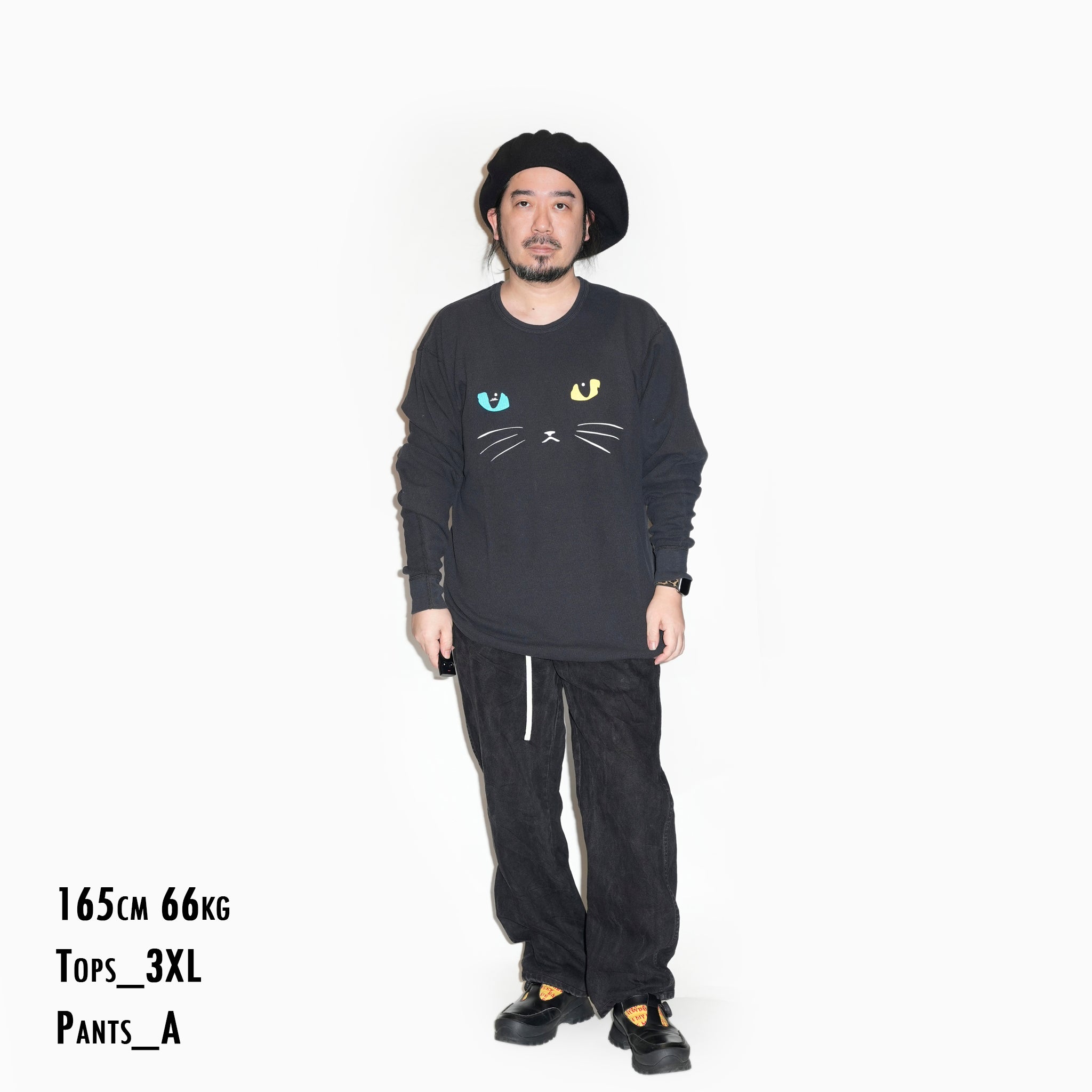 tl25s018_Odd Eye | Rock Face ls thermal | Color:Odd Eye【THRIFTY LOOK_スリフティールック】