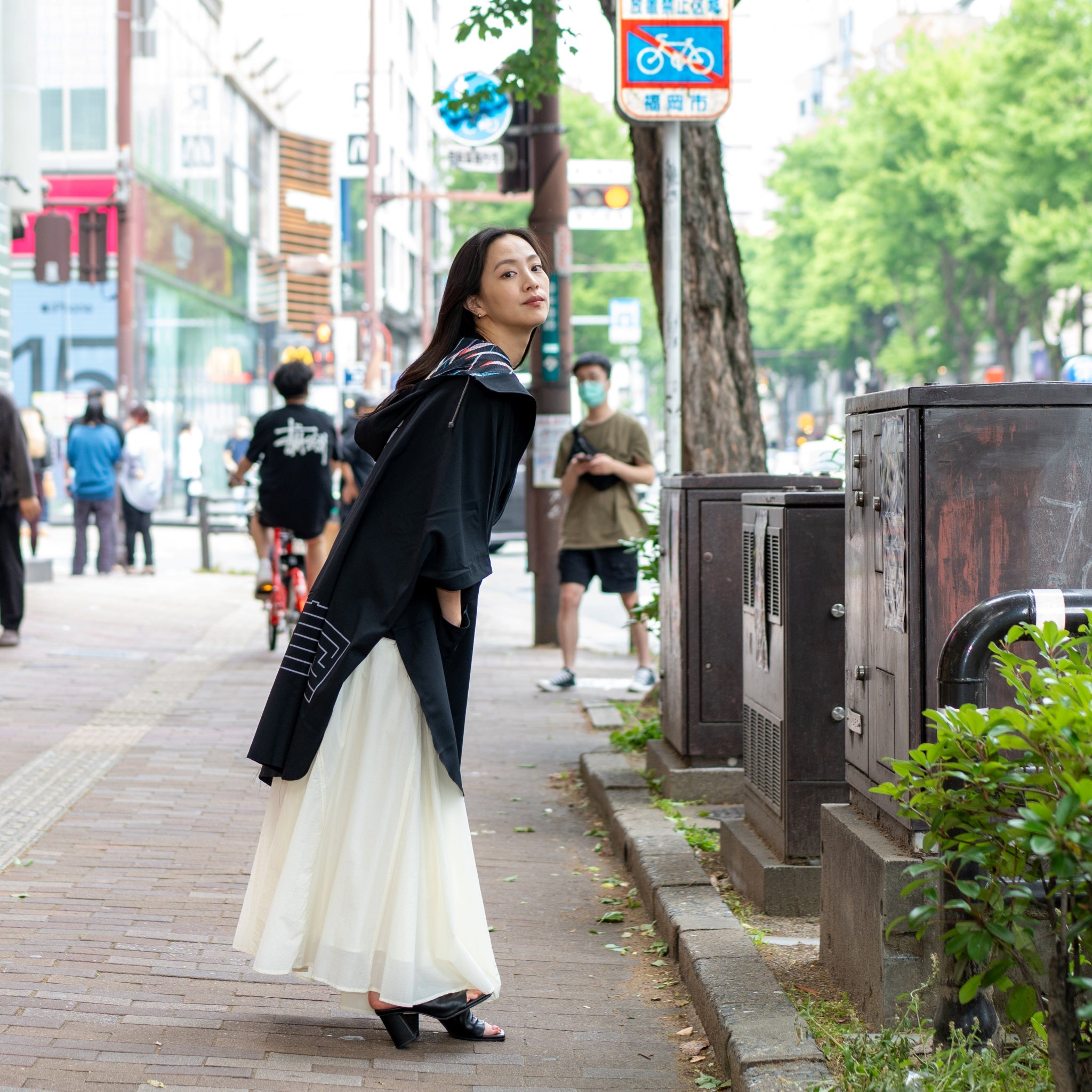 SF24SS-14B | Reflax(R) Happi Poncho Hoodie | Color:Black【STOF_ストフ】【archive】