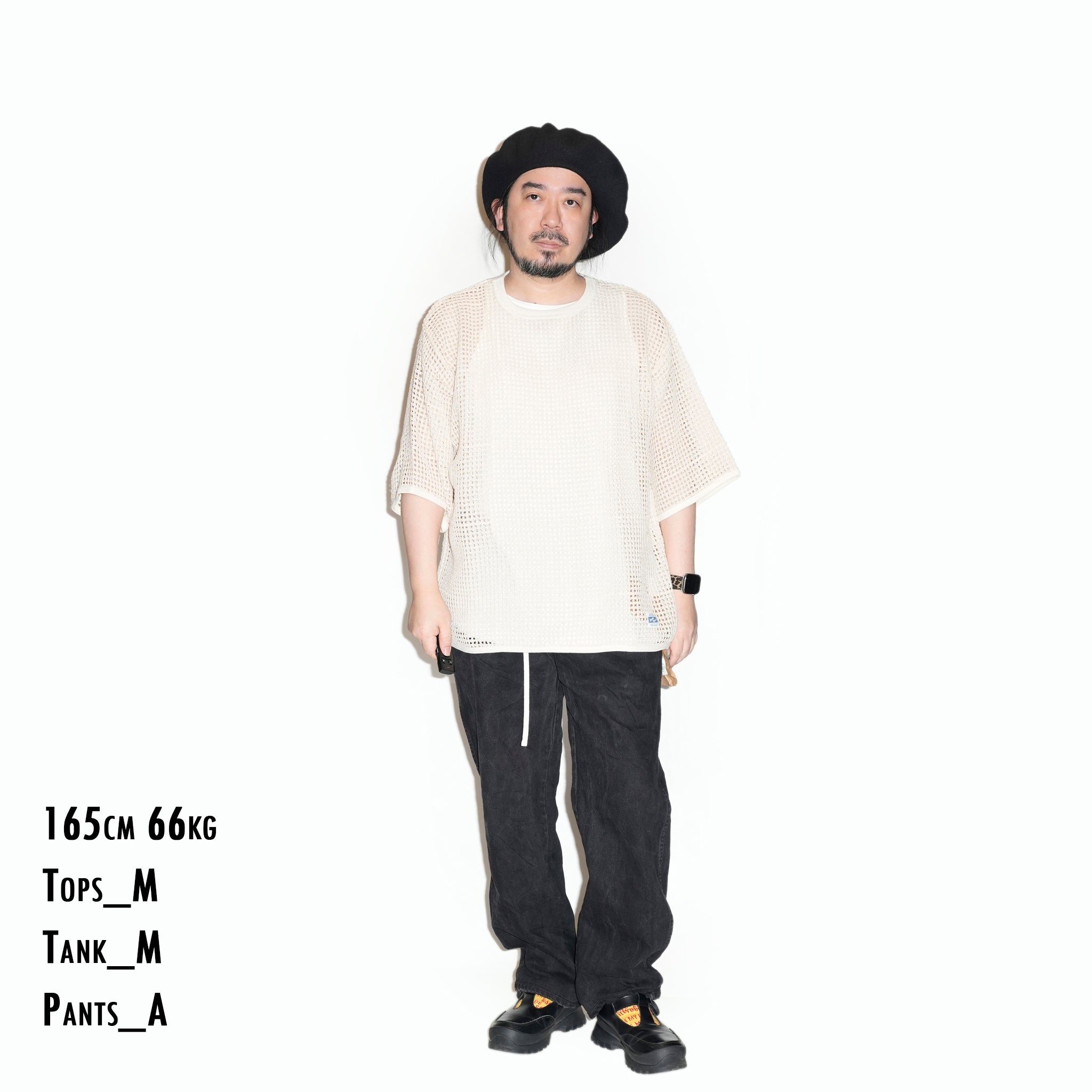 AM-2513004_Ecru | Cotton Mesh Tee | Color:Ecru【ARMY TWILL_アーミーツイル】