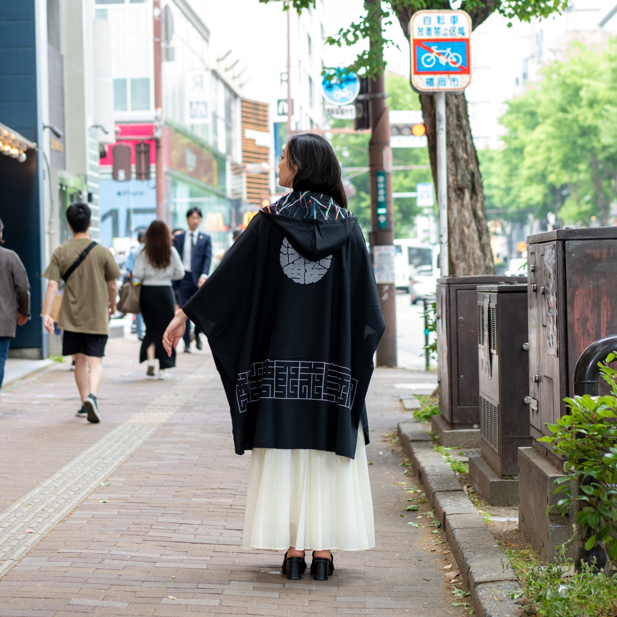 SF24SS-14B | Reflax(R) Happi Poncho Hoodie | Color:Black【STOF_ストフ】【archive】