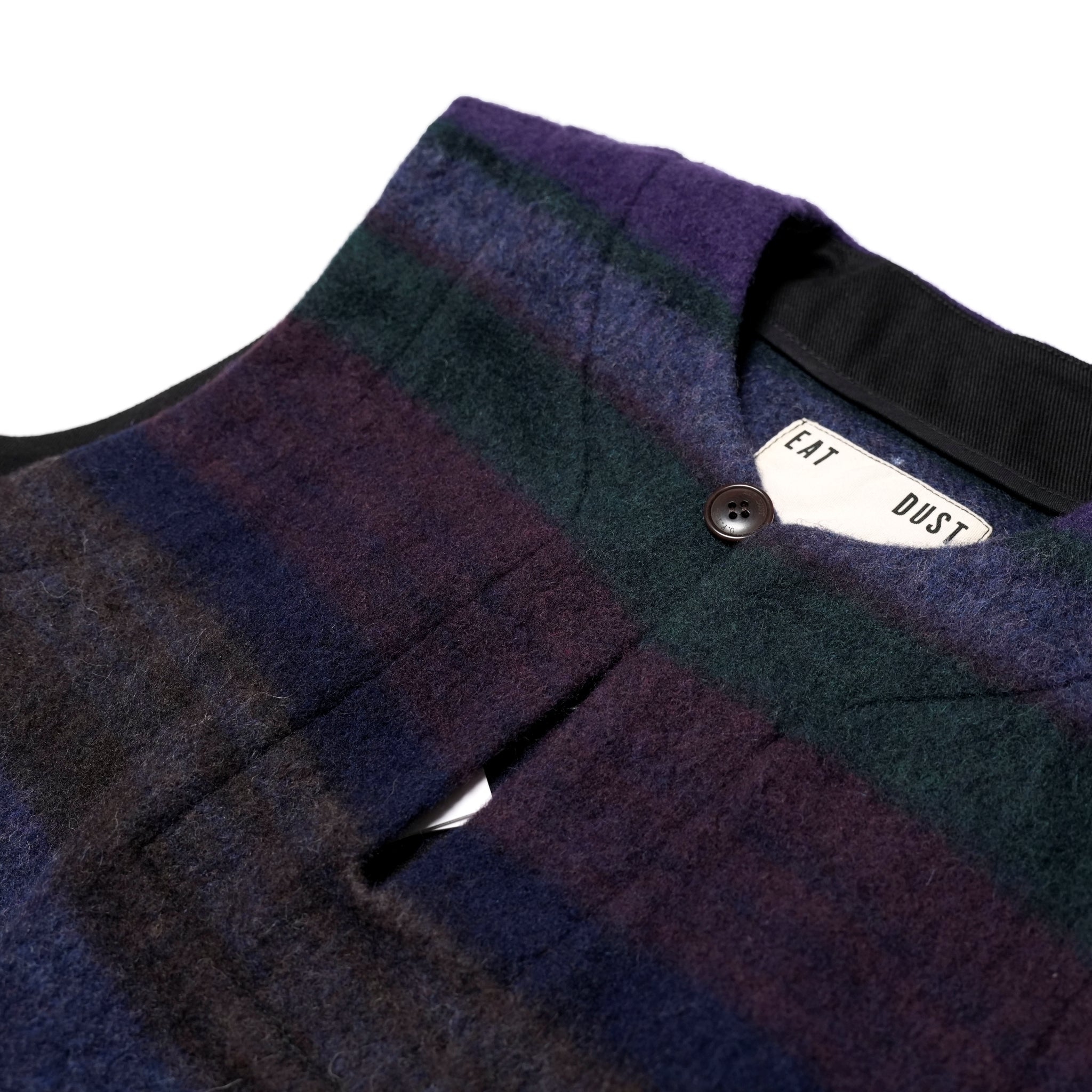 J-M-B-016-BKW-751-W24-U_DARK BROWN/MULTI | U ARMOR VEST BLANKET WOOL | Color:Dark Brown/Multi【EAT DUST】