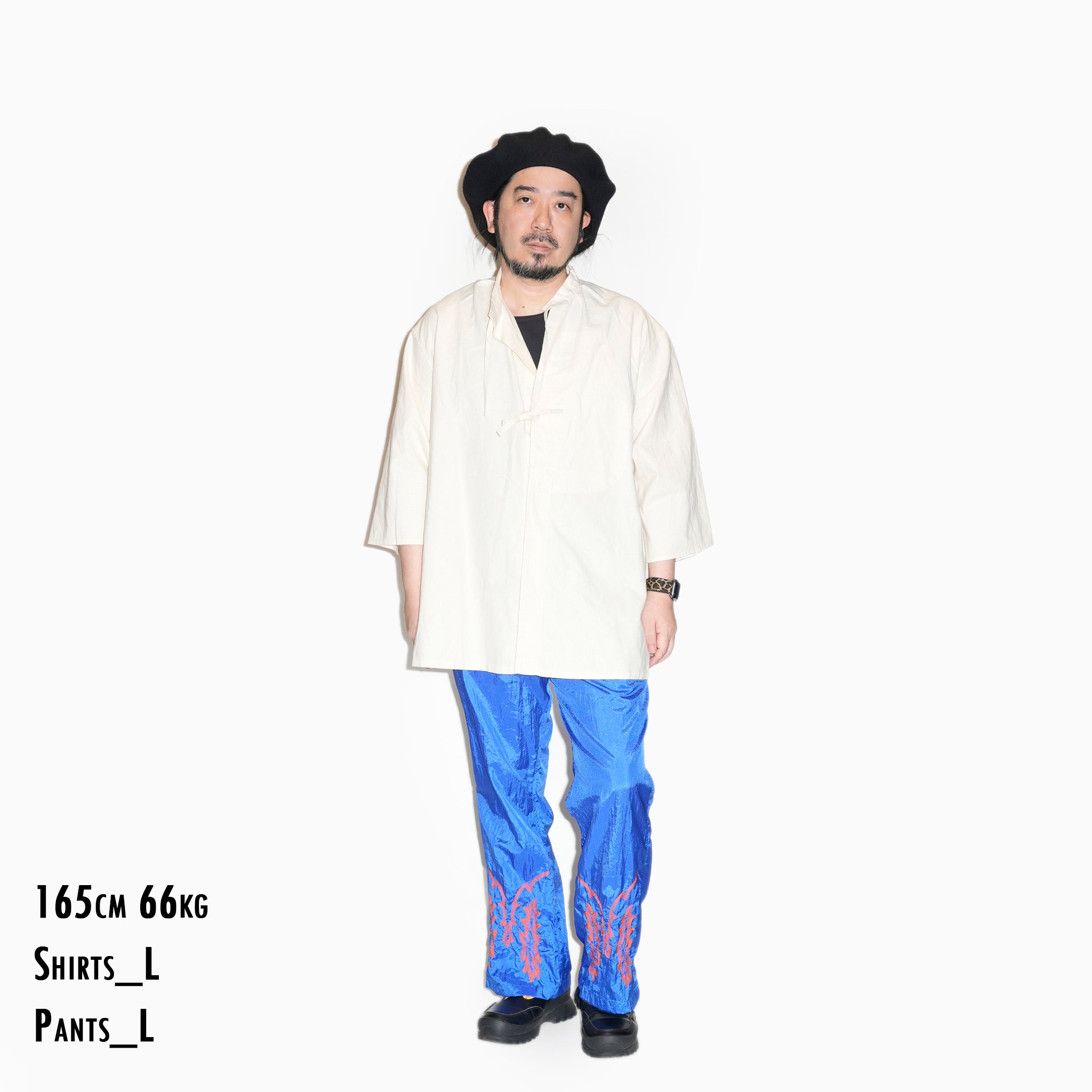 AM-2517009_Ecru | Cotton Linen Slab Half Sleeve Smock Shirt | Color:Ecru【ARMY TWILL_アーミーツイル】