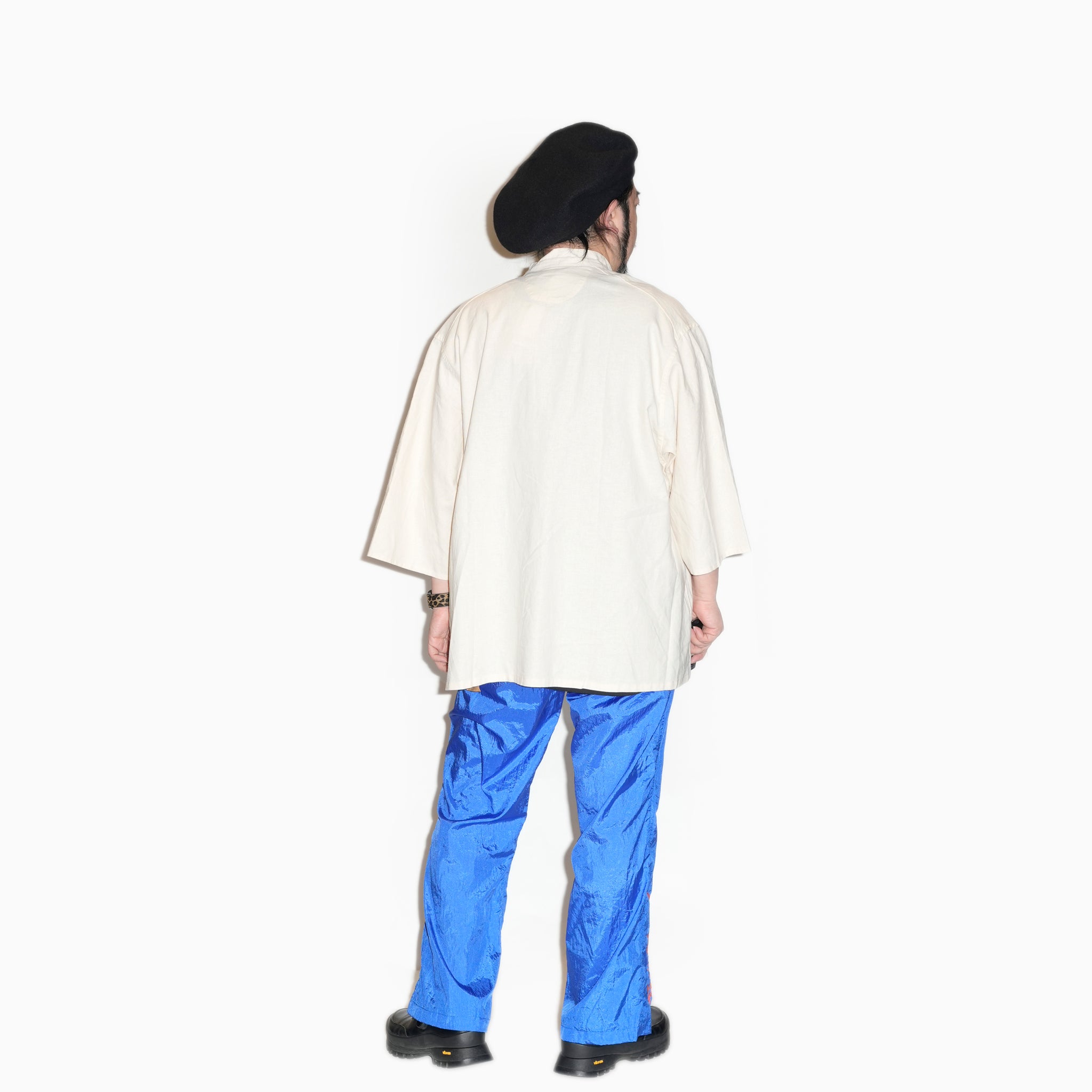 AM-2517009_Ecru | Cotton Linen Slab Half Sleeve Smock Shirt | Color:Ecru【ARMY TWILL_アーミーツイル】