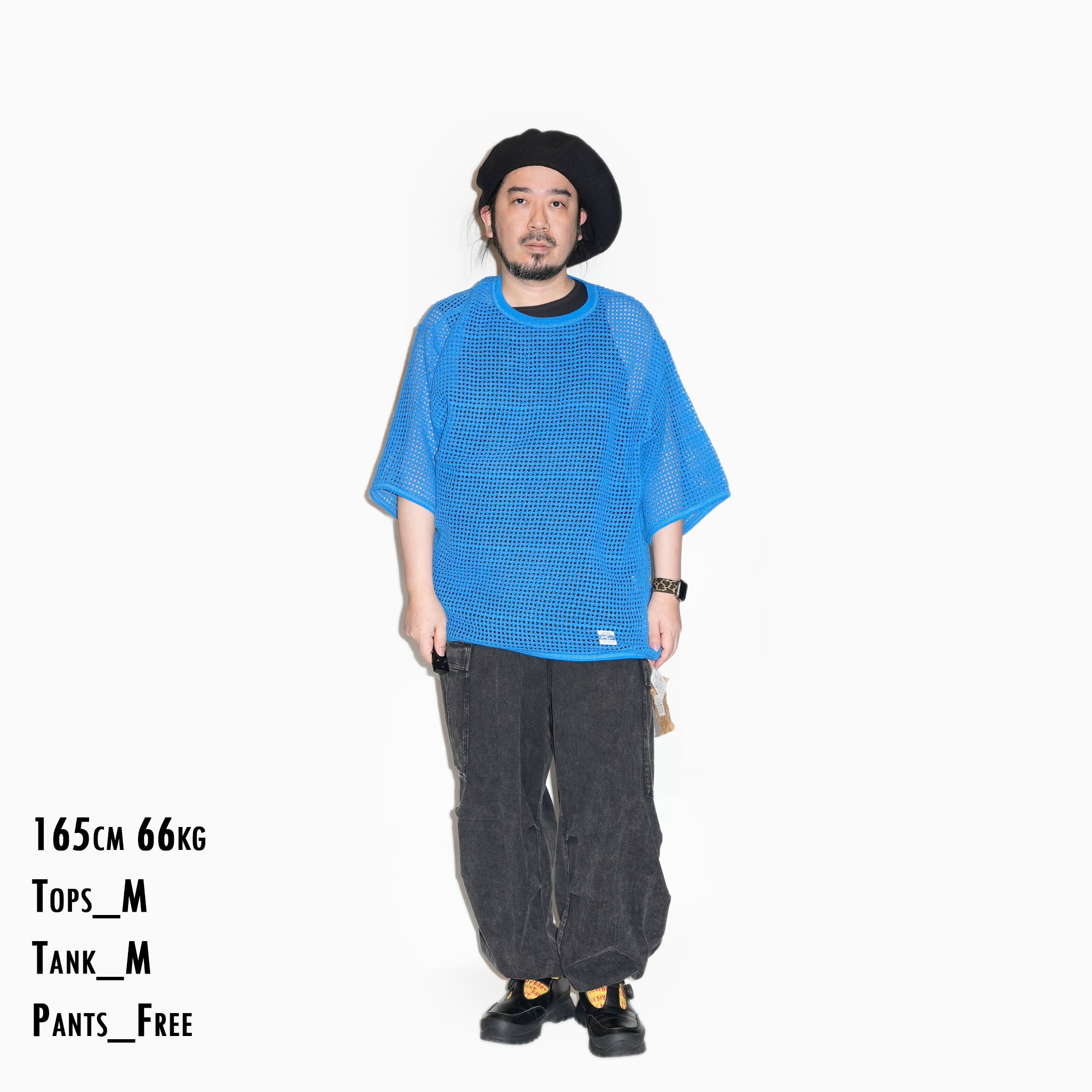 AM-2513004_Blue | Cotton Mesh Tee | Color:Blue【ARMY TWILL_アーミーツイル】