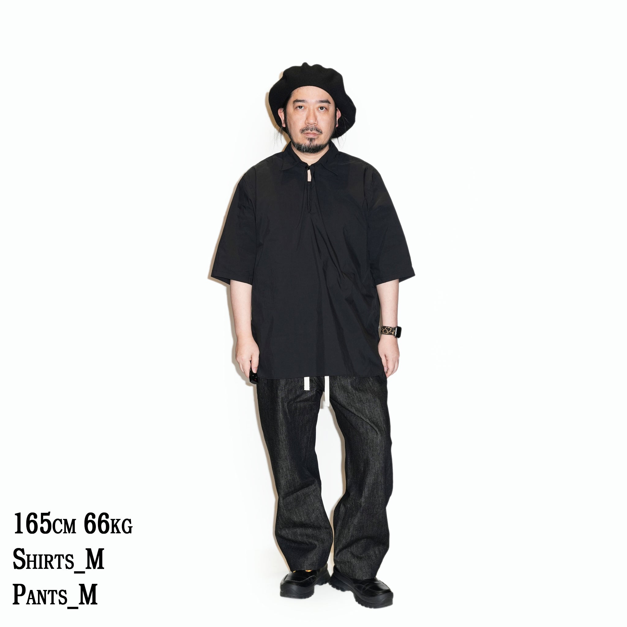 RGS-04_Black | SKIPPER SHIRT-TYPEWRITER | Color:Black【CATTA SHIRTS_カッタ シャツ】