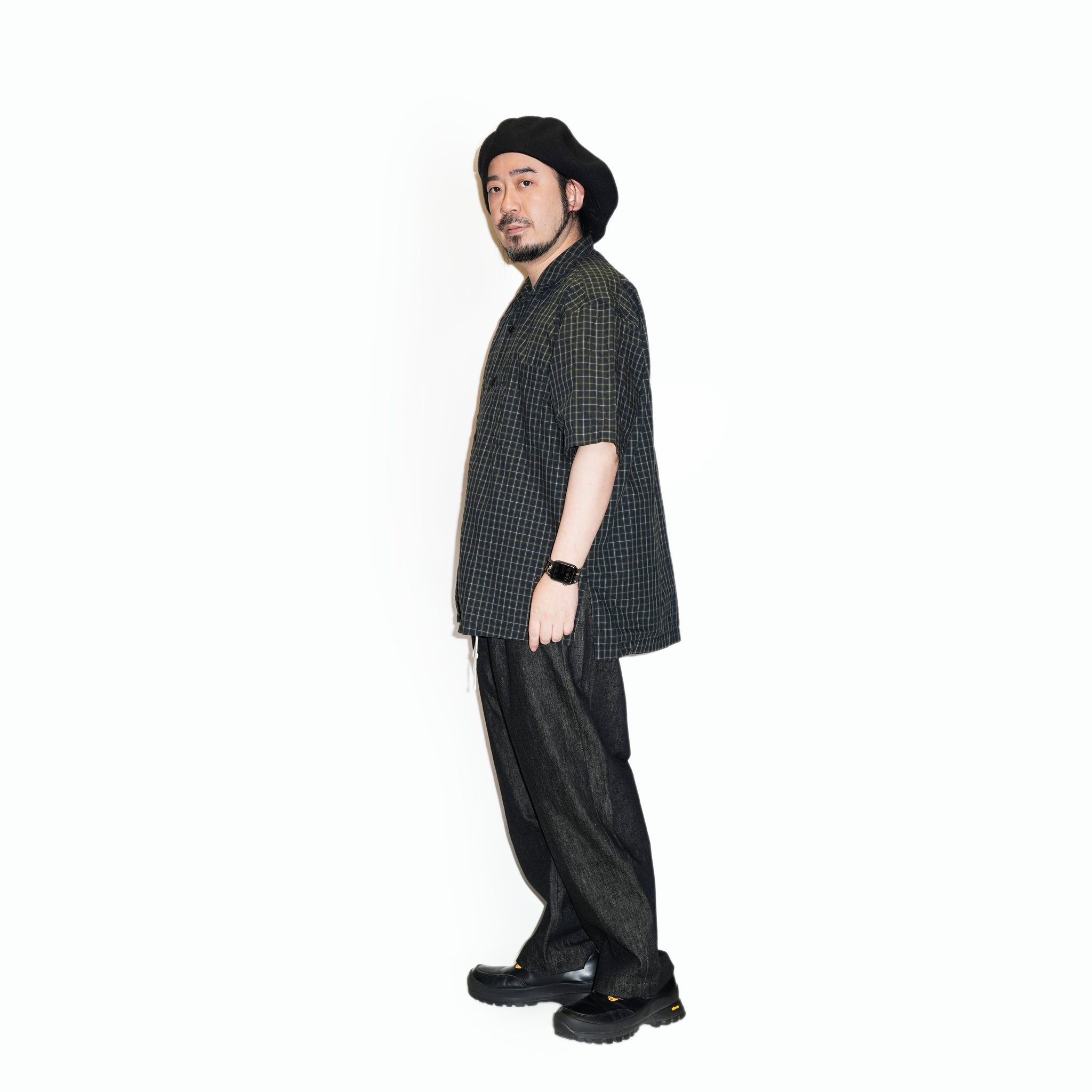 OP-05_Navy | OPEN COLLAR SHIRT-BRITISH CHECK | Color:Navy【CATTA SHIRTS_カッタ シャツ】