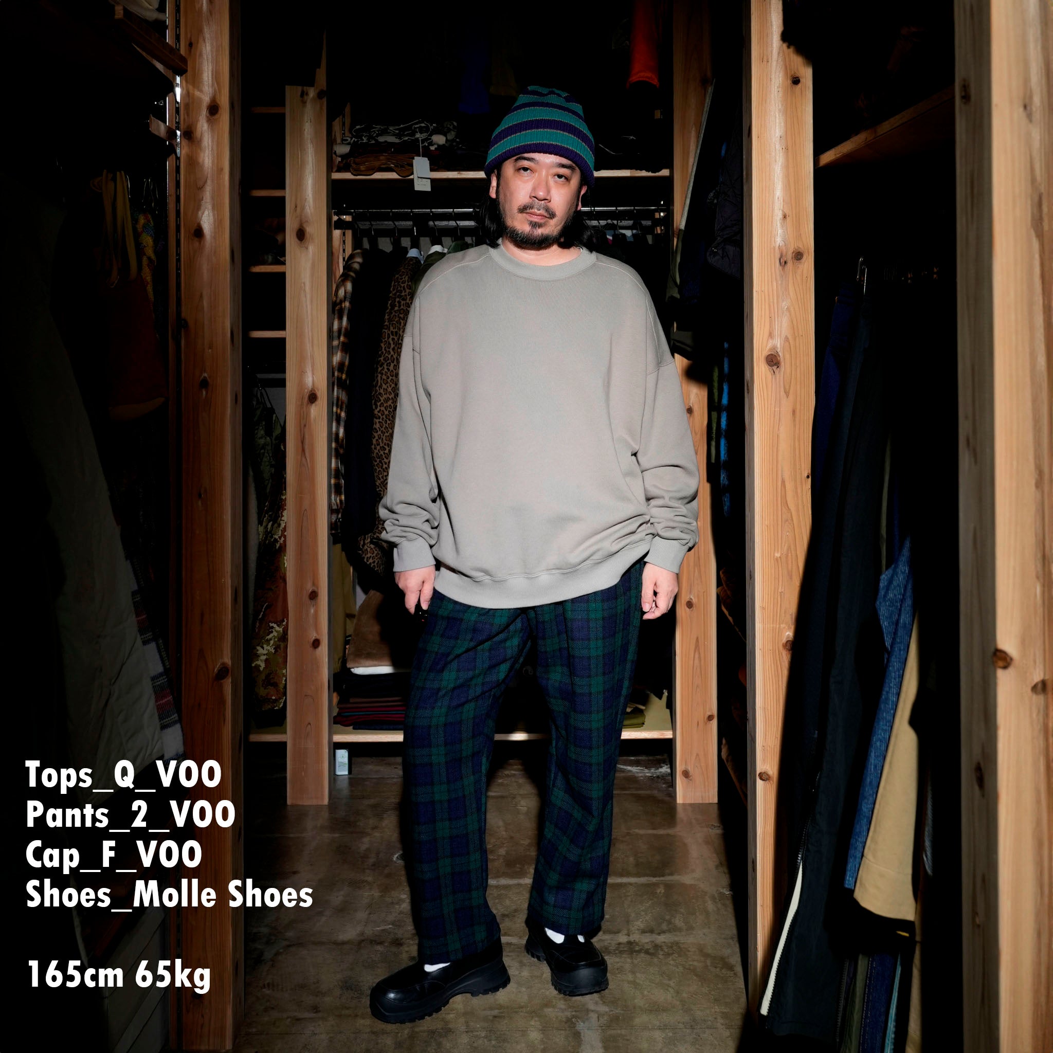 VOO-1192_GRAY | ELVOO PATCH CREW | Color:Gray【VOO_ヴォー】【archive】