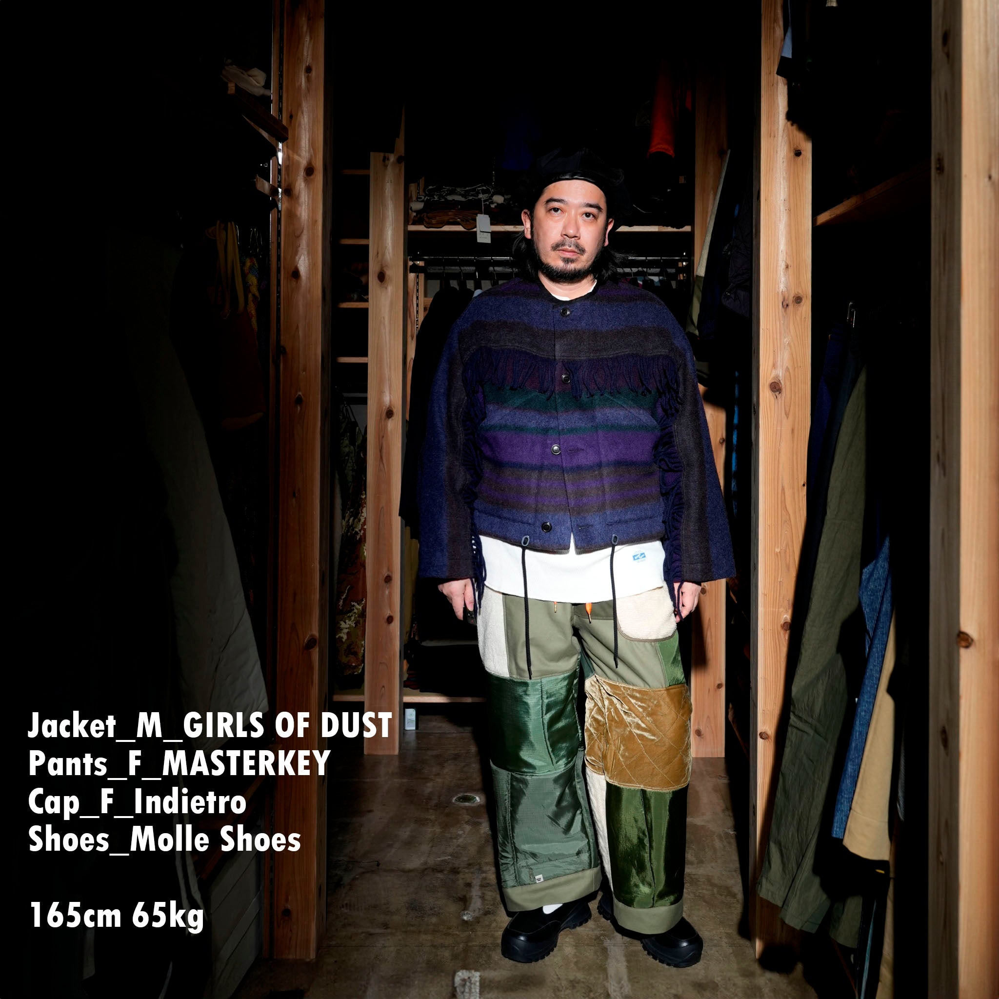 J-W-B-001-BKW-751-W24_DARK BROWN/MULTI | NUCLEAR JACKET BLANKET WOOL | Color:Dark Brown/Multi【EAT DUST】