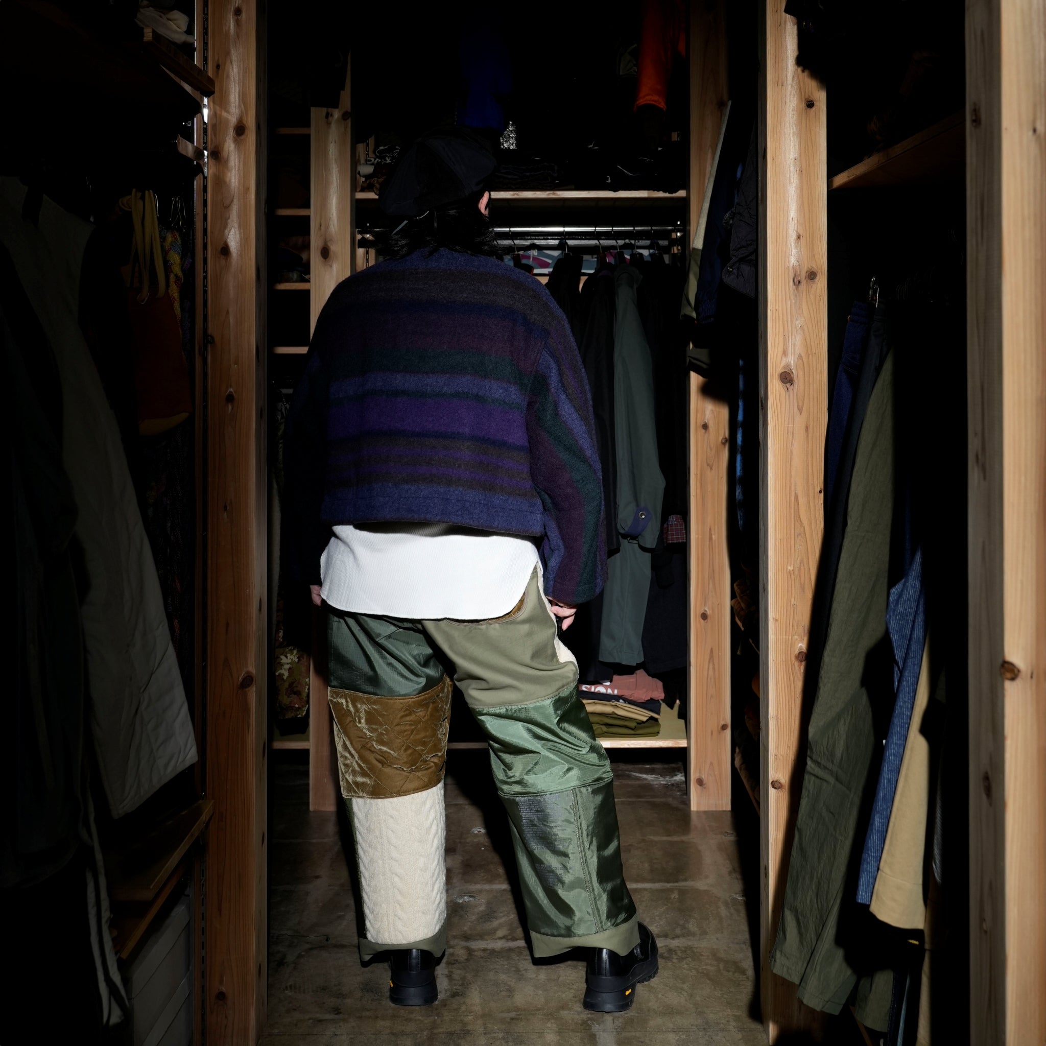 J-W-B-001-BKW-751-W24_DARK BROWN/MULTI | NUCLEAR JACKET BLANKET WOOL | Color:Dark Brown/Multi【EAT DUST】