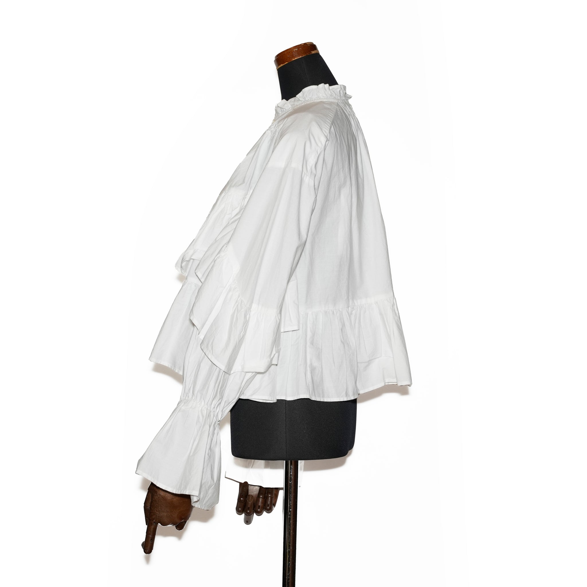 020151SR4_White | COTTON VOLUME FRILL SHORT BLOUSE | Color:White【SARA MALLIKA_サラマリカ】