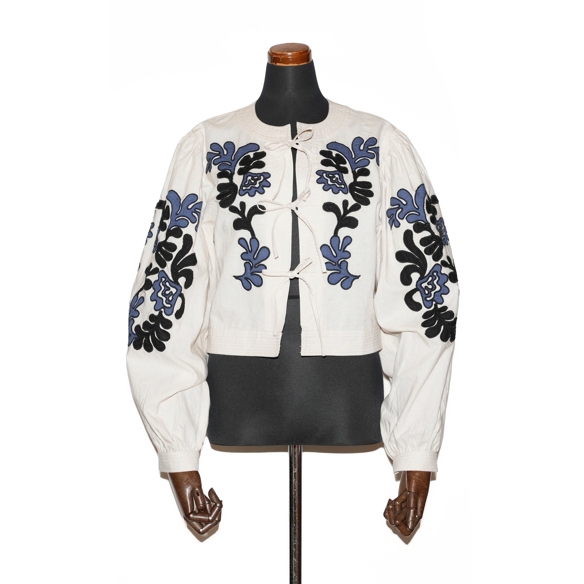 020151SF2_Ecru | COTTON LINEN PATCHWORK EMBROIDERY TOP | Color:Ecru【SARA MALLIKA_サラマリカ】【archive】