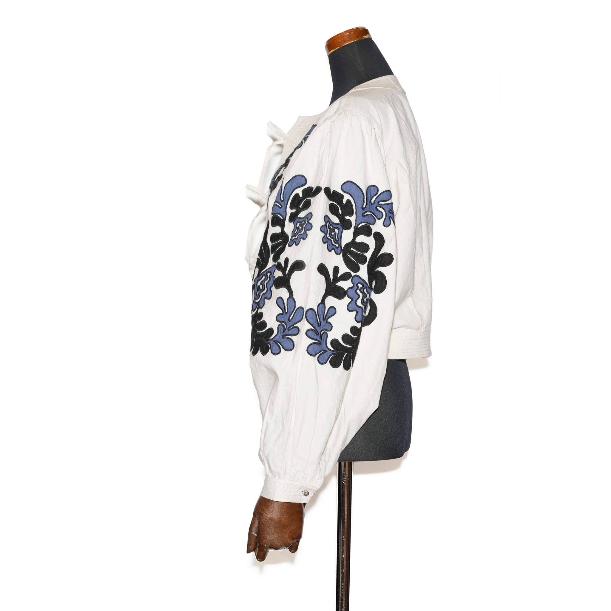 020151SF2_Ecru | COTTON LINEN PATCHWORK EMBROIDERY TOP | Color:Ecru【SARA MALLIKA_サラマリカ】【archive】