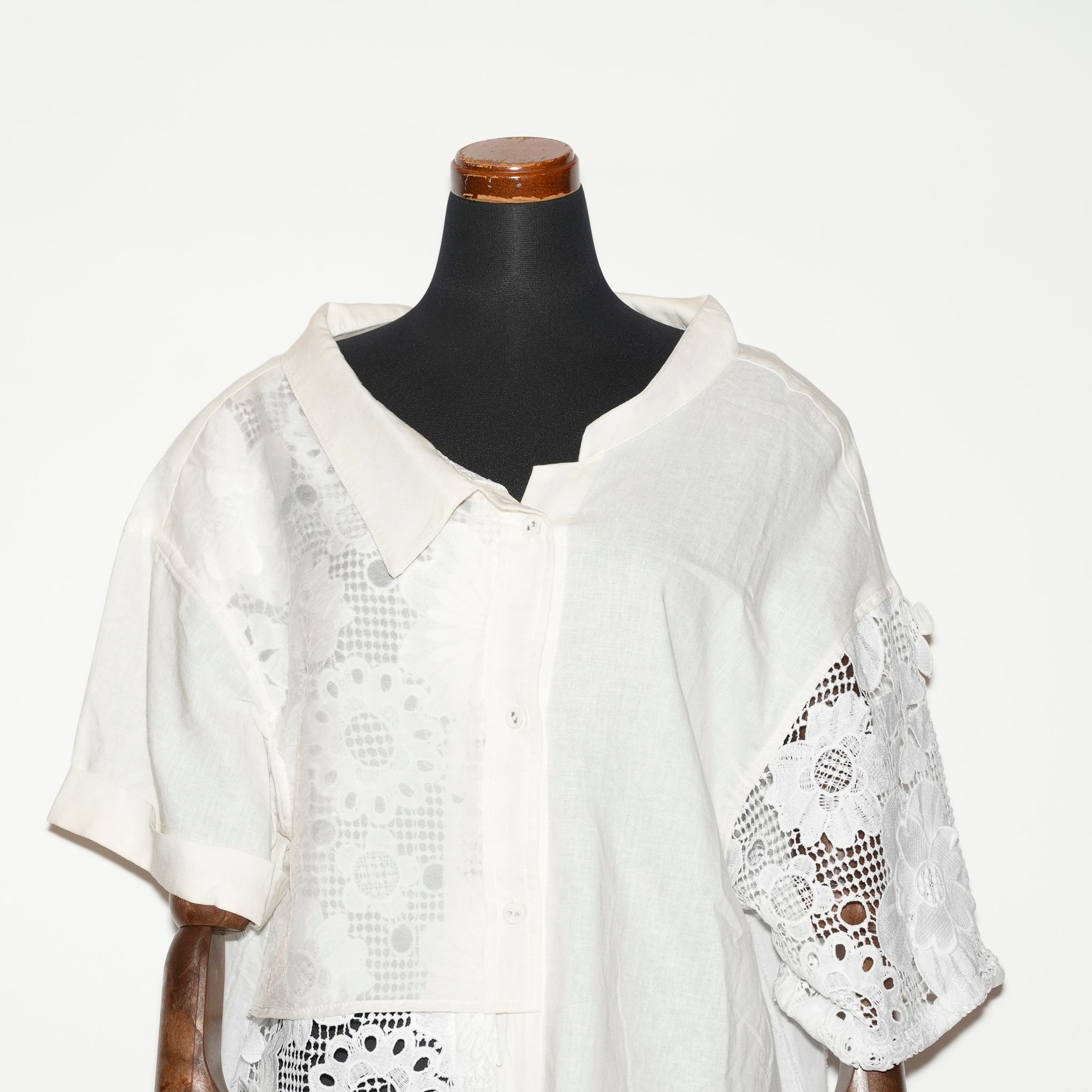 BSD25SS-16_White | Freehands Patern Shirt | Color:White【BEDSIDEDRAMA_ベッドサイドドラマ】【archive】