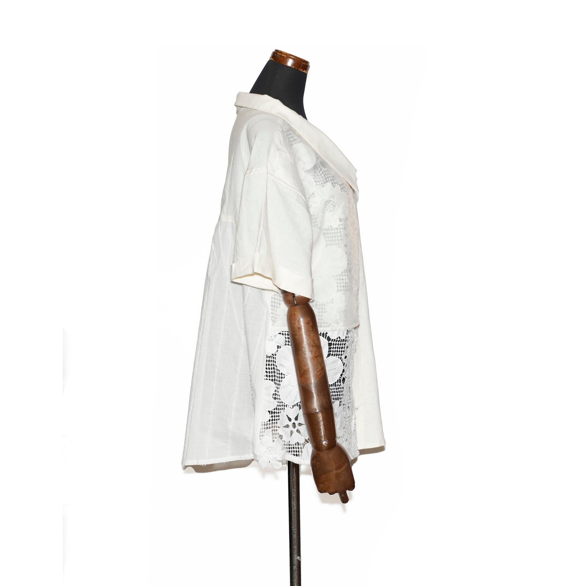 BSD25SS-16_White | Freehands Patern Shirt | Color:White【BEDSIDEDRAMA_ベッドサイドドラマ】【archive】