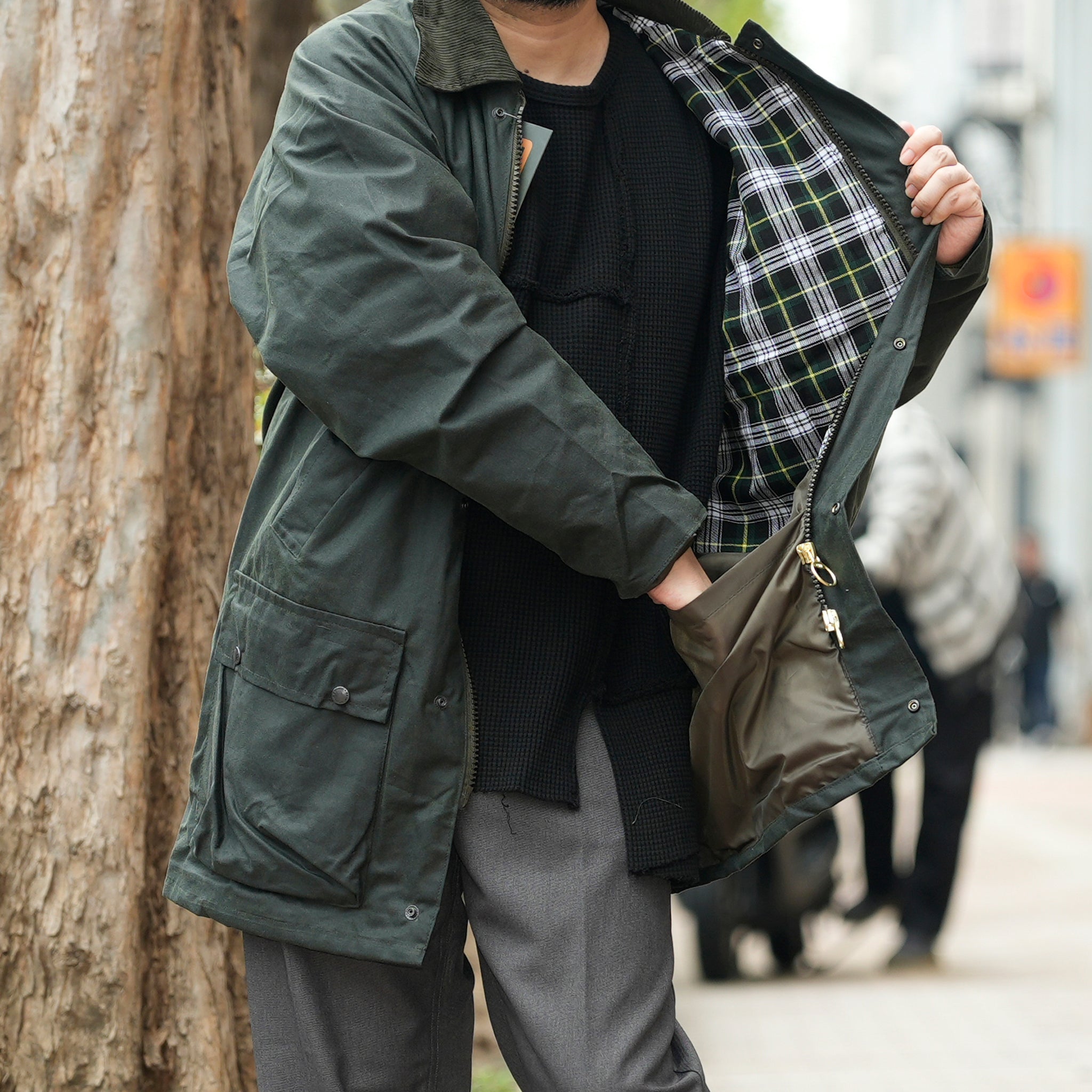 Game Classic Unpadded Lightweight Wax Jacket | Color:Black/Olive【 Game Technical Apparel】