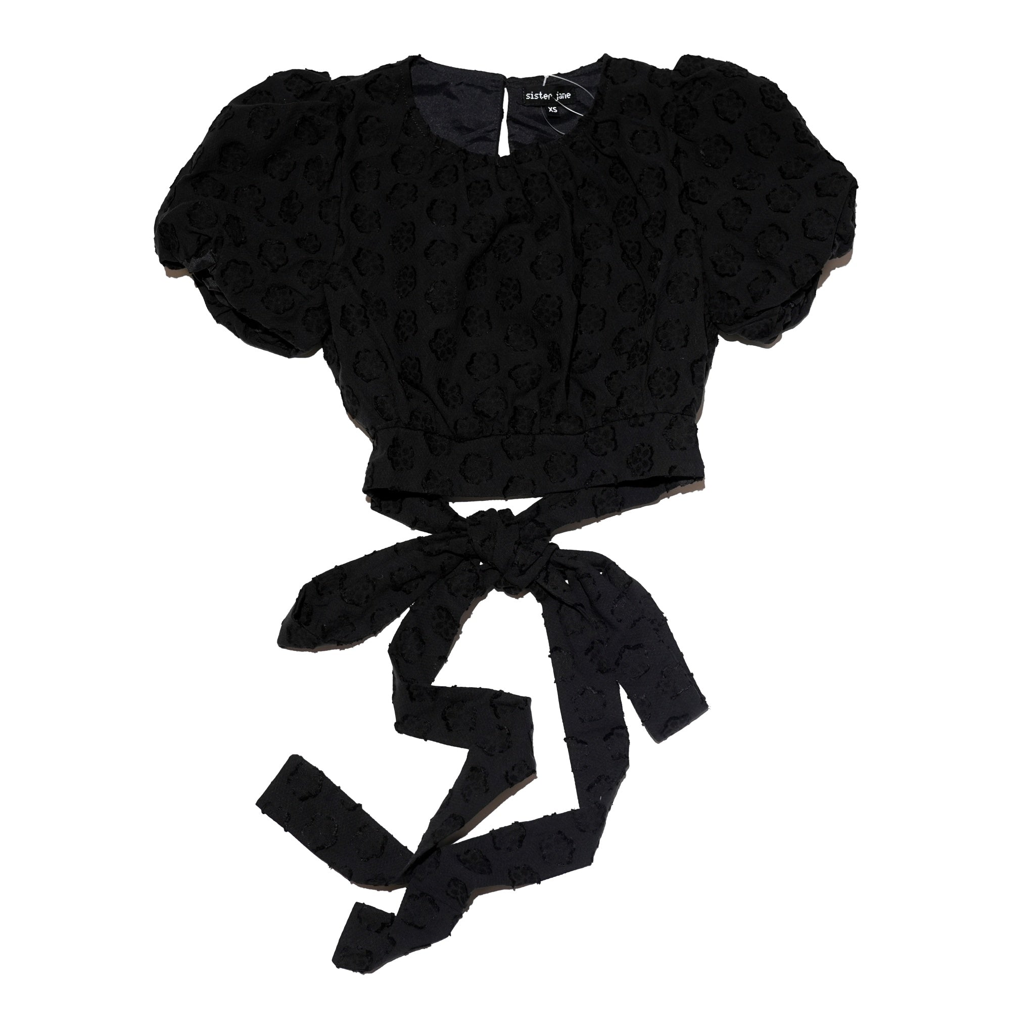 29SJ03TO559BLK | Mara Jacquard Bow Top | Color:Black【SISTER JANE_シスタージェーン】【archive】