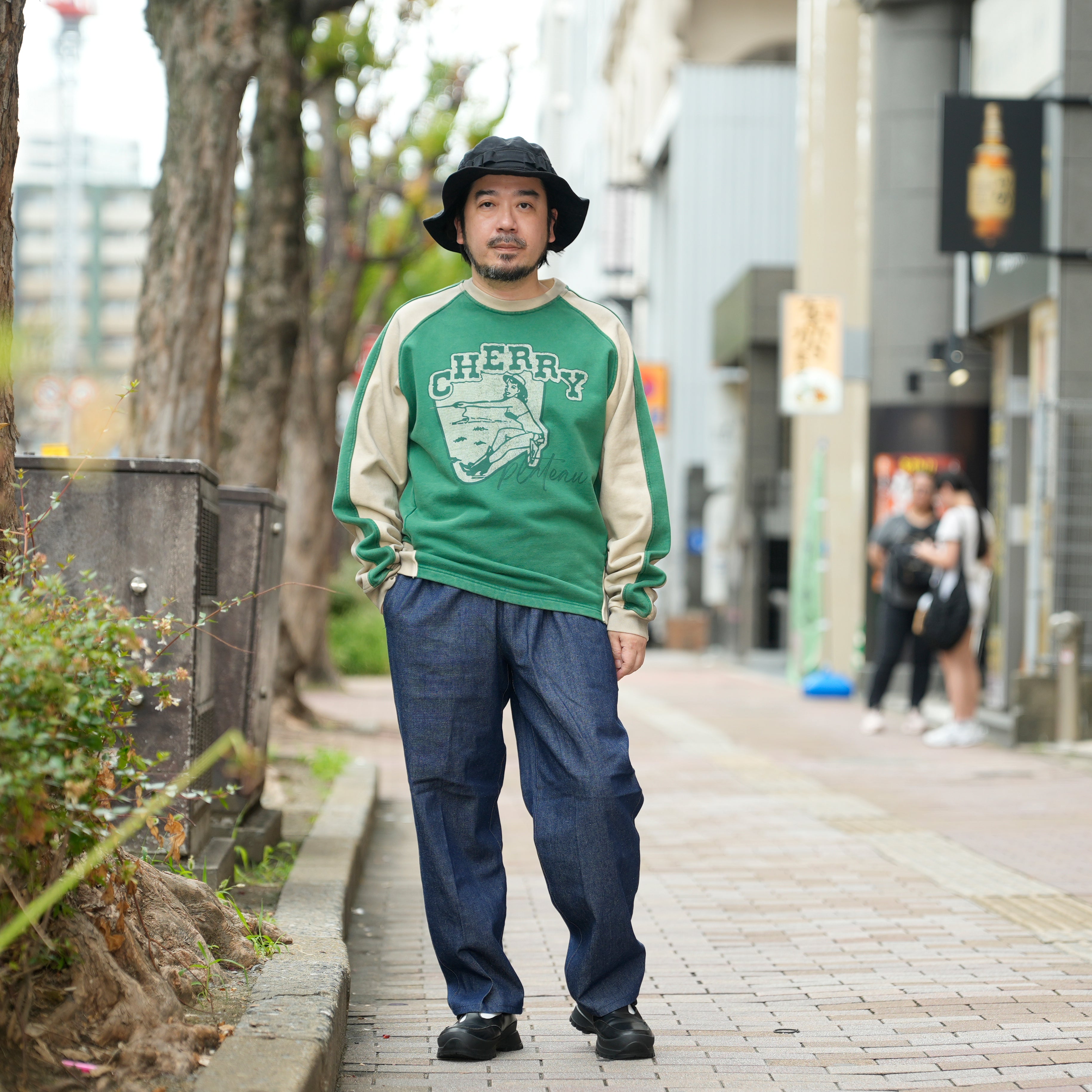 Cherry crew neck | Color_Green | No_pla25awt08-2_green【PLATEAU STUDIO_プラトー スタジオ】