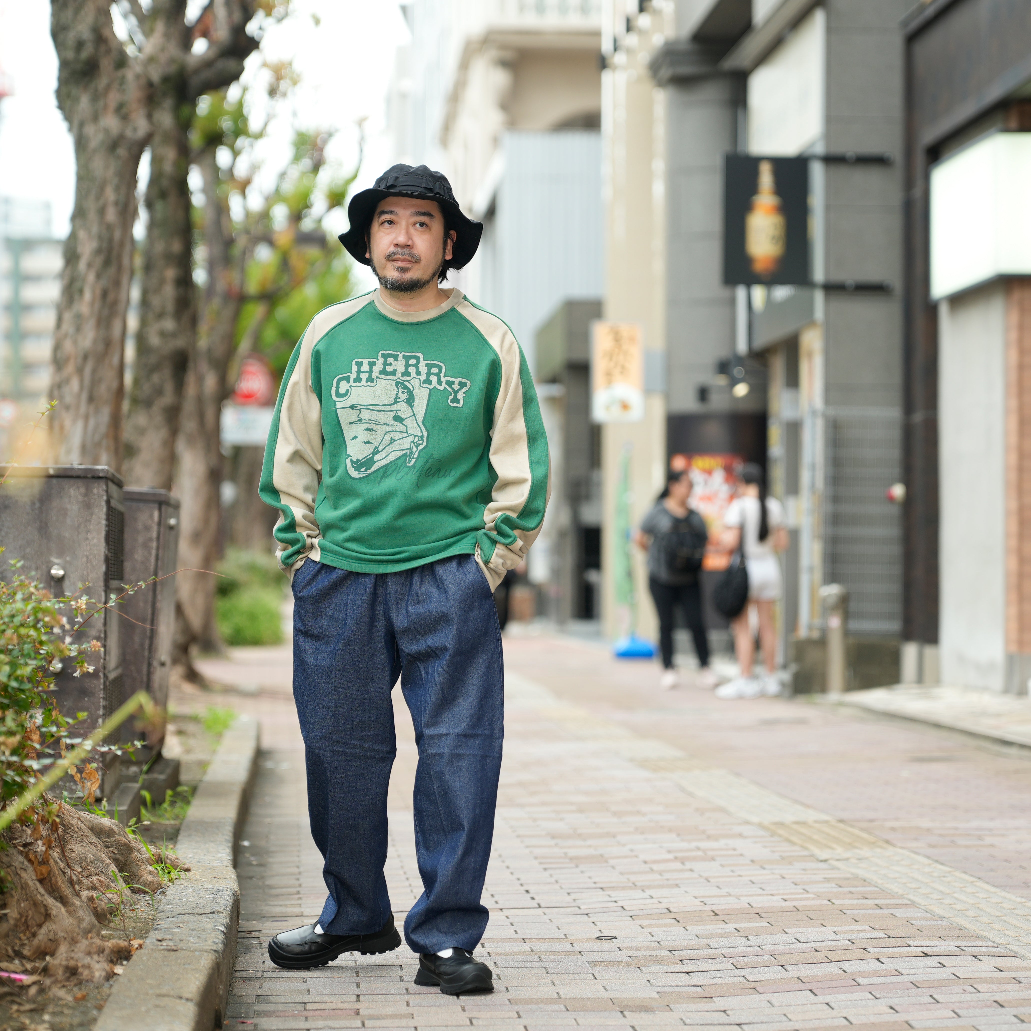 Cherry crew neck | Color_Green | No_pla25awt08-2_green【PLATEAU STUDIO_プラトー スタジオ】