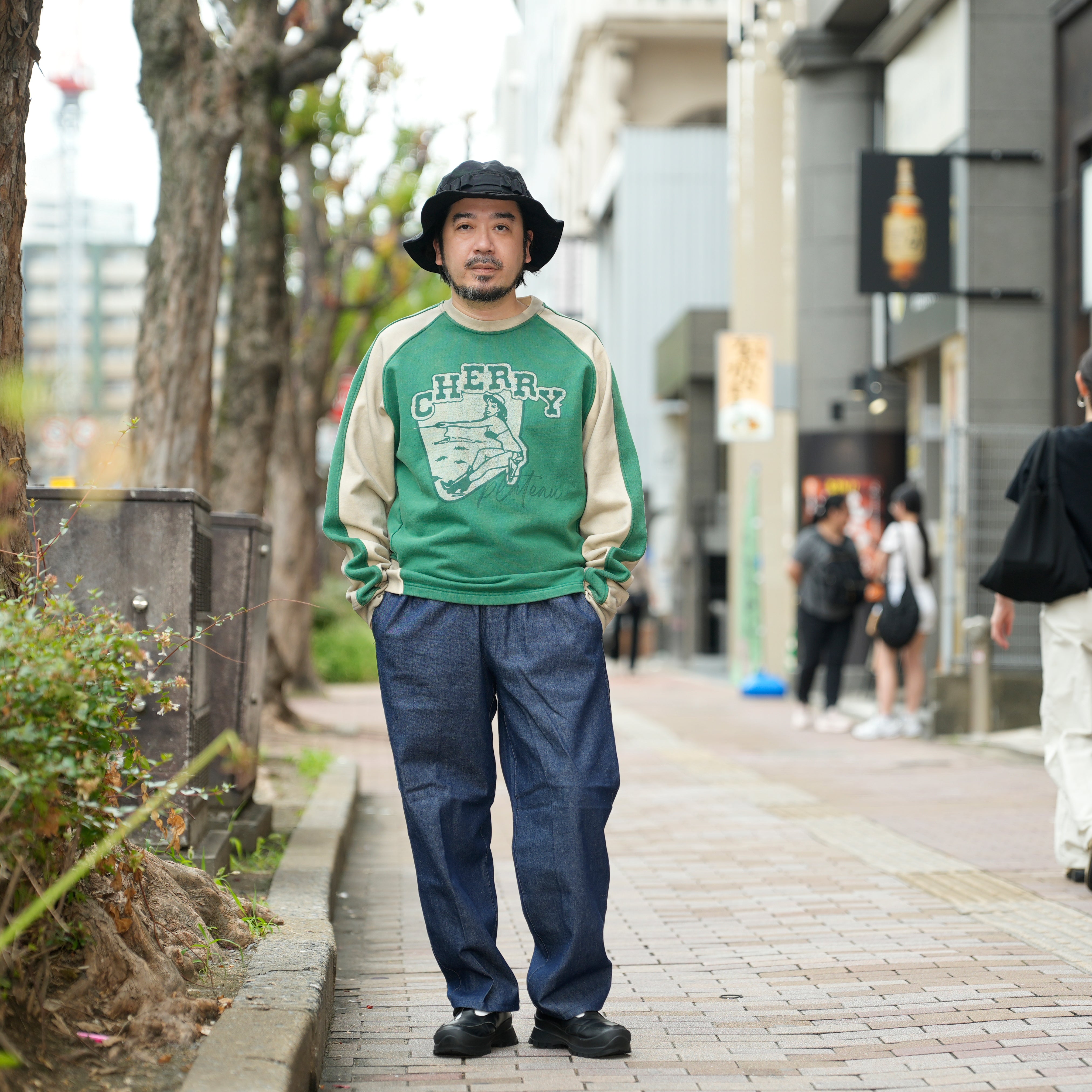 Cherry crew neck | Color_Green | No_pla25awt08-2_green【PLATEAU STUDIO_プラトー スタジオ】