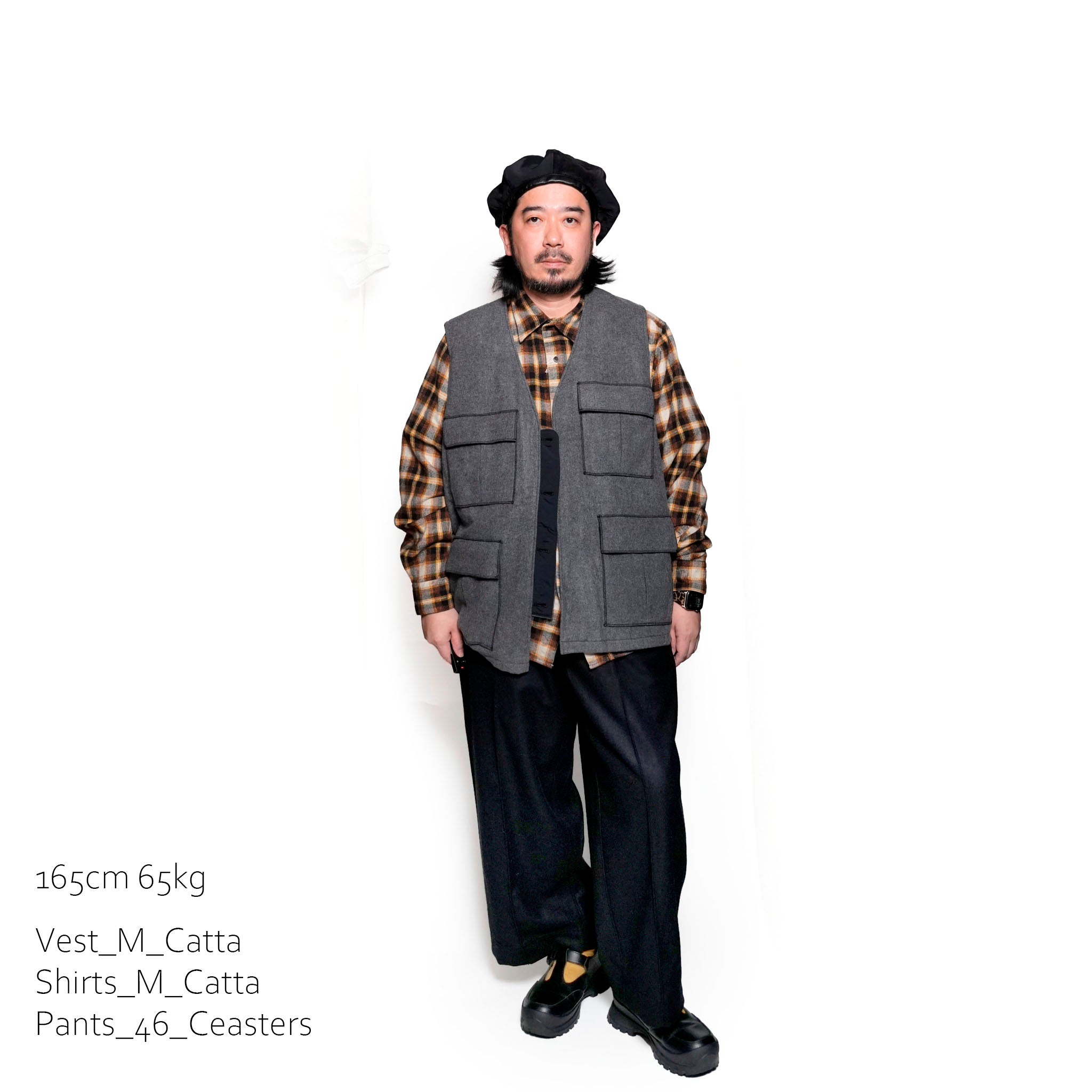 CT24F-PT02_BLACK | izk_wide Trousers | Color:Black【CEASTERS_ケステル】