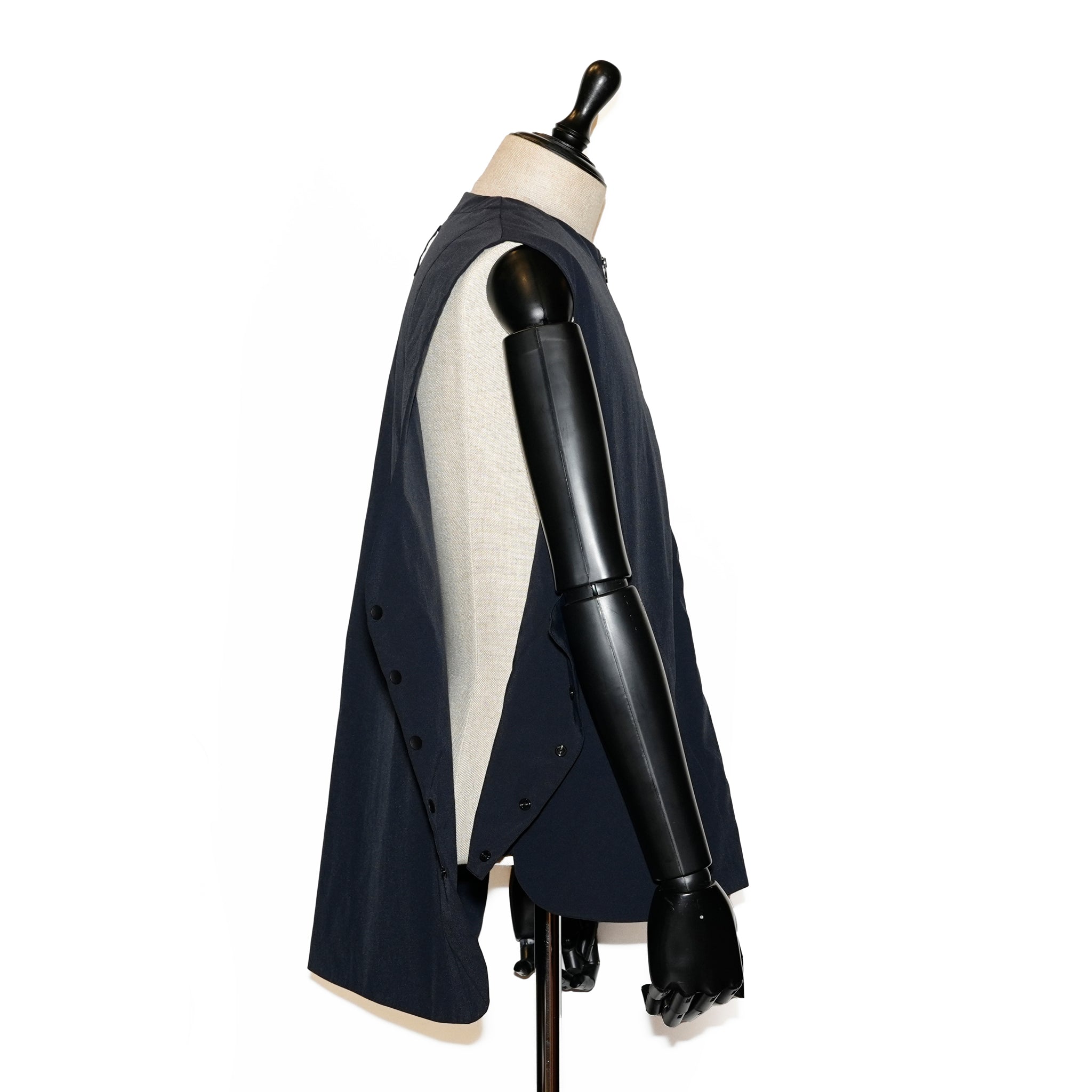 _158_Dark Navy | ジッパーベスト | Color:Dark Navy【UNTRACE_アントレース】