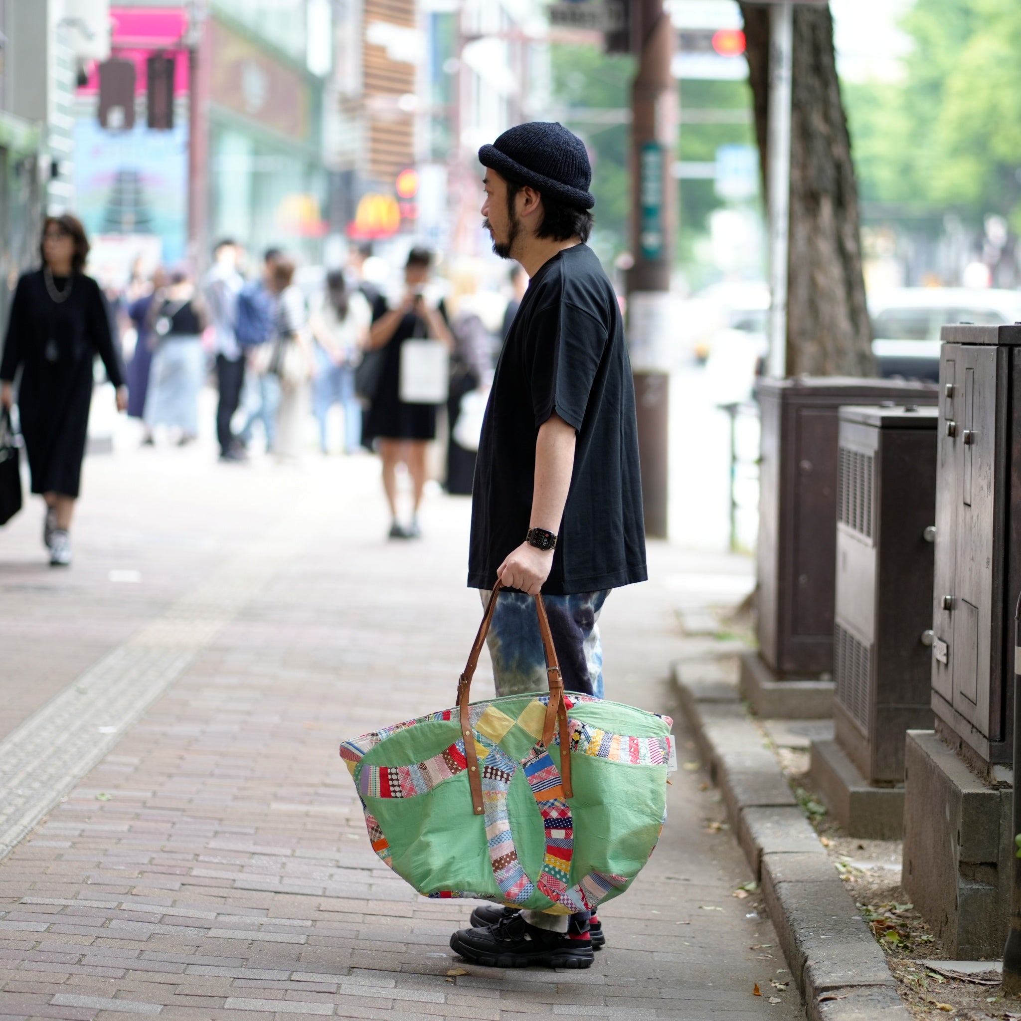 QUILT LARGE FASTENER TOTE – Multi【EARLY MORNING】 | NASNGWAM