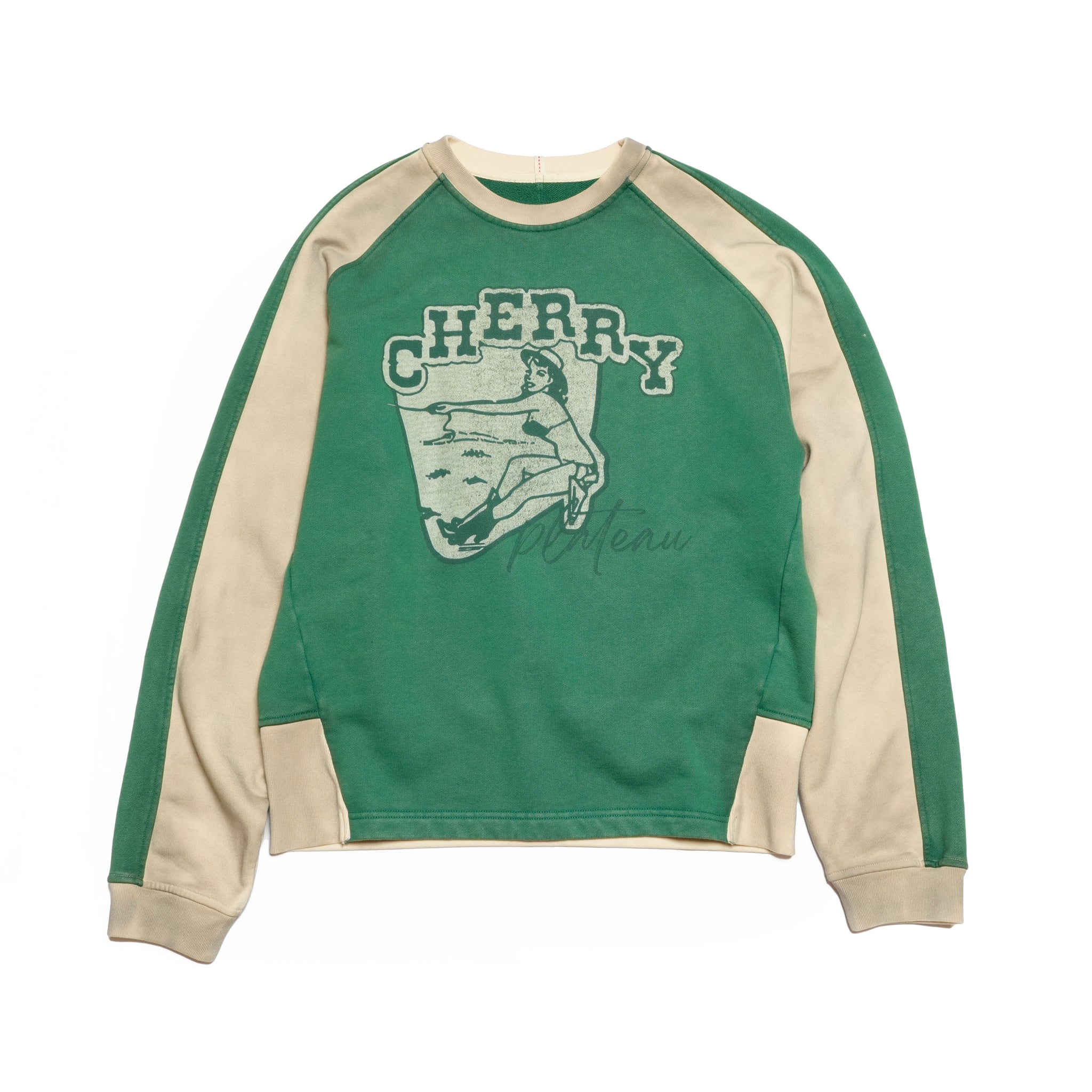 Cherry crew neck | Color_Green | No_pla25awt08-2_green【PLATEAU STUDIO_プラトー スタジオ】
