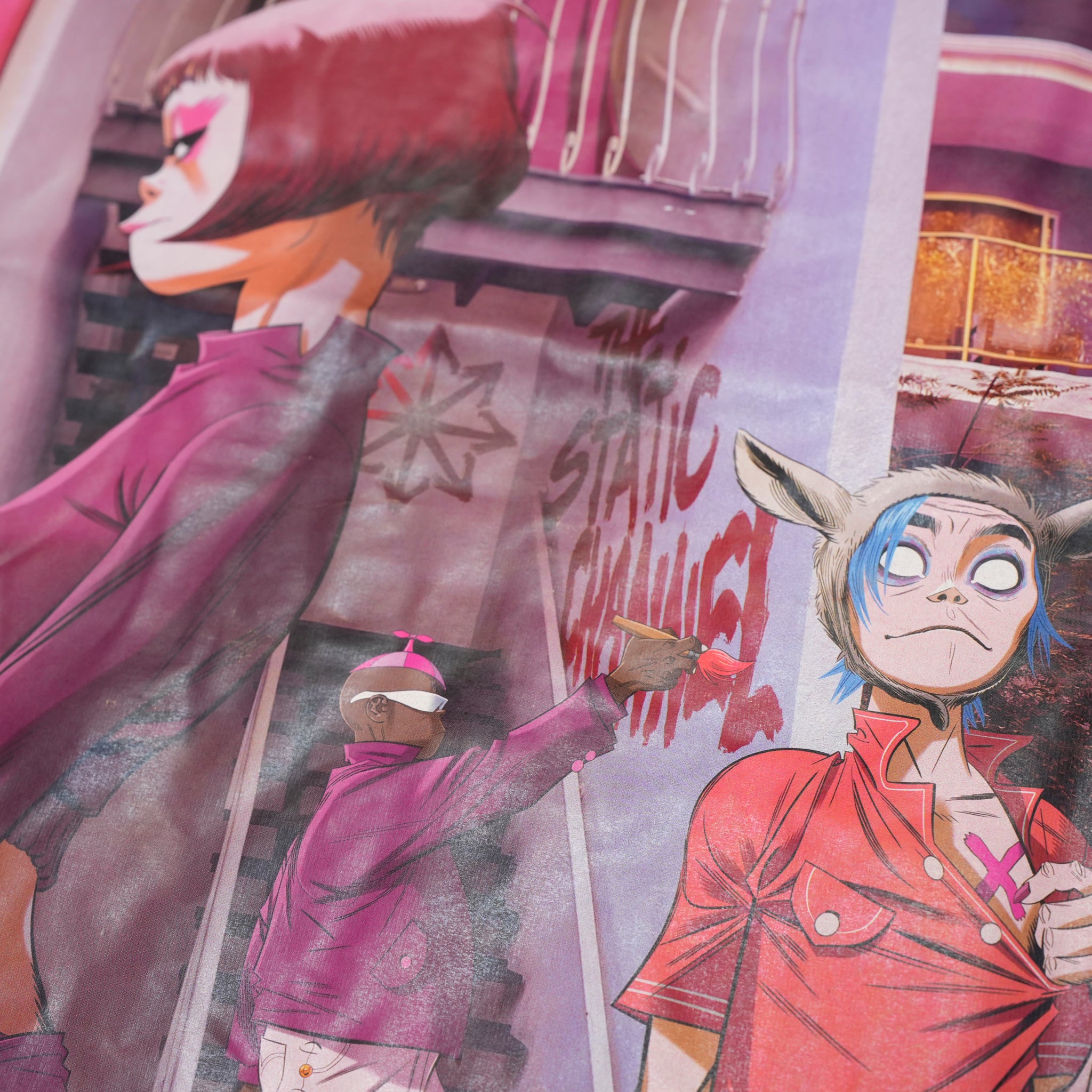 Gorillaz Unisex T-Shirt: The Static Channel (Pink) (Back Print) | 【CULTURE TEE】GORTS21MP【ネコポス選択可能】